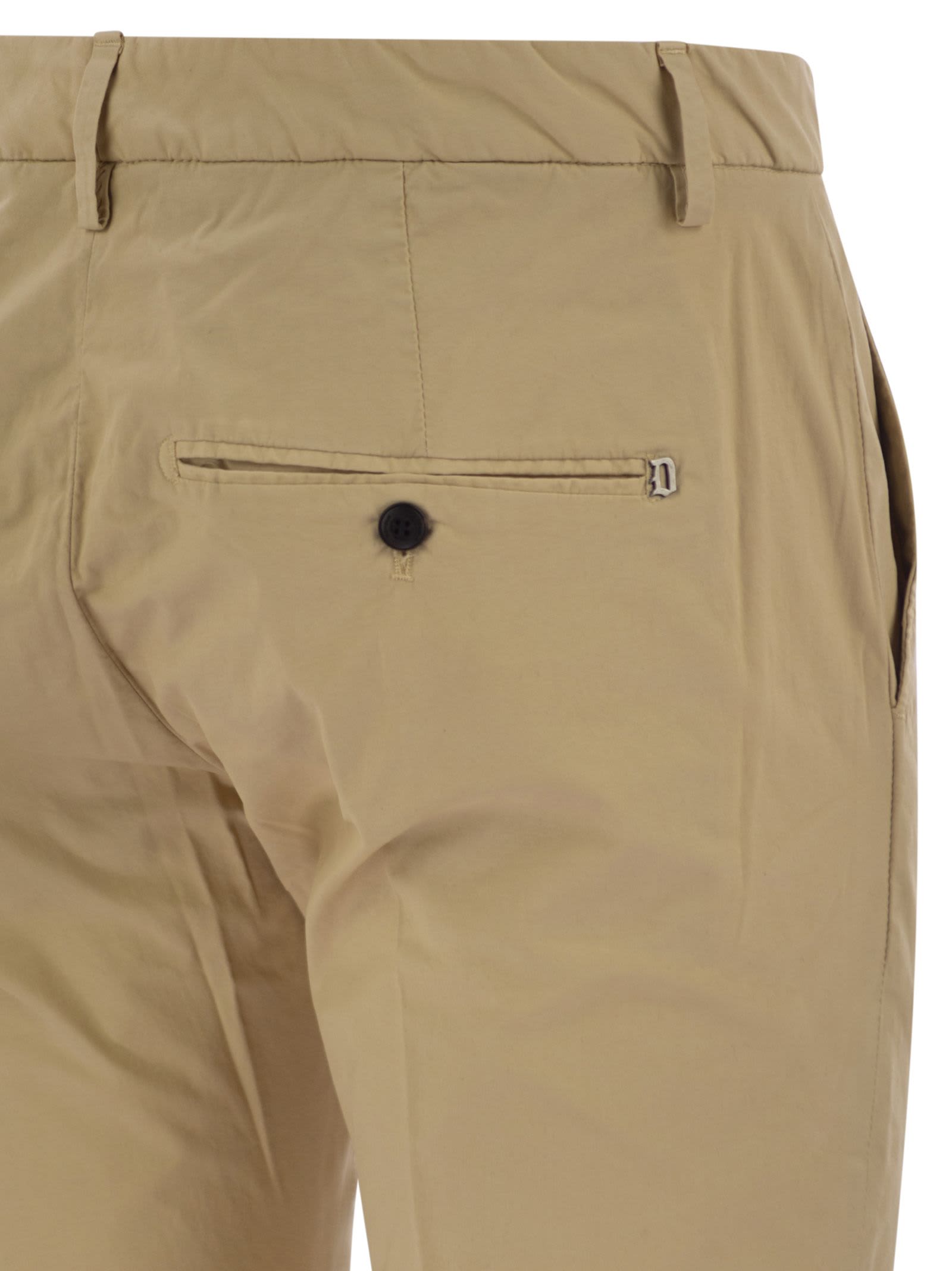 Dondup Alfredo - Slim-fit Cotton Trousers In Neutral