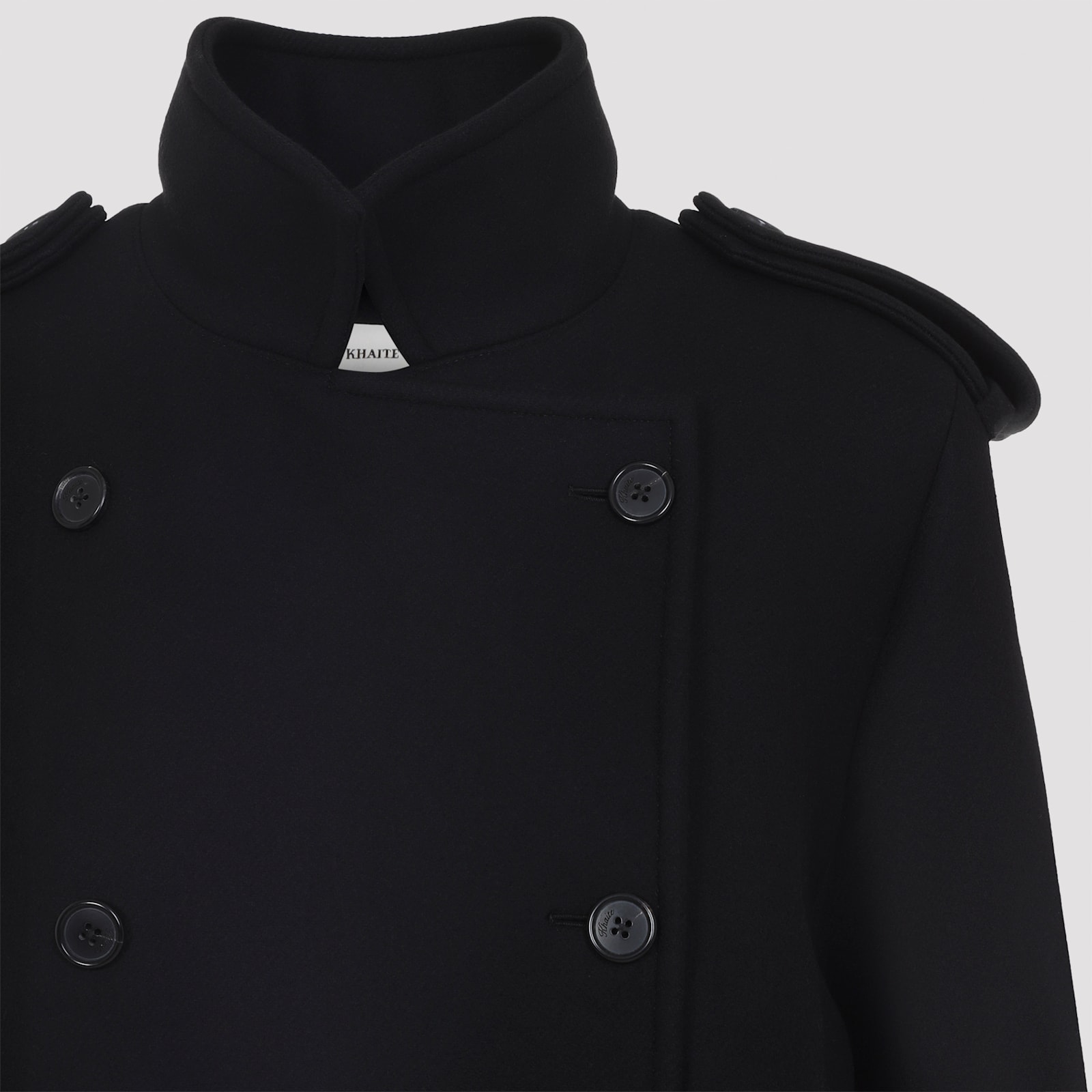 Khaite Donna Double-breasted Coat In Black