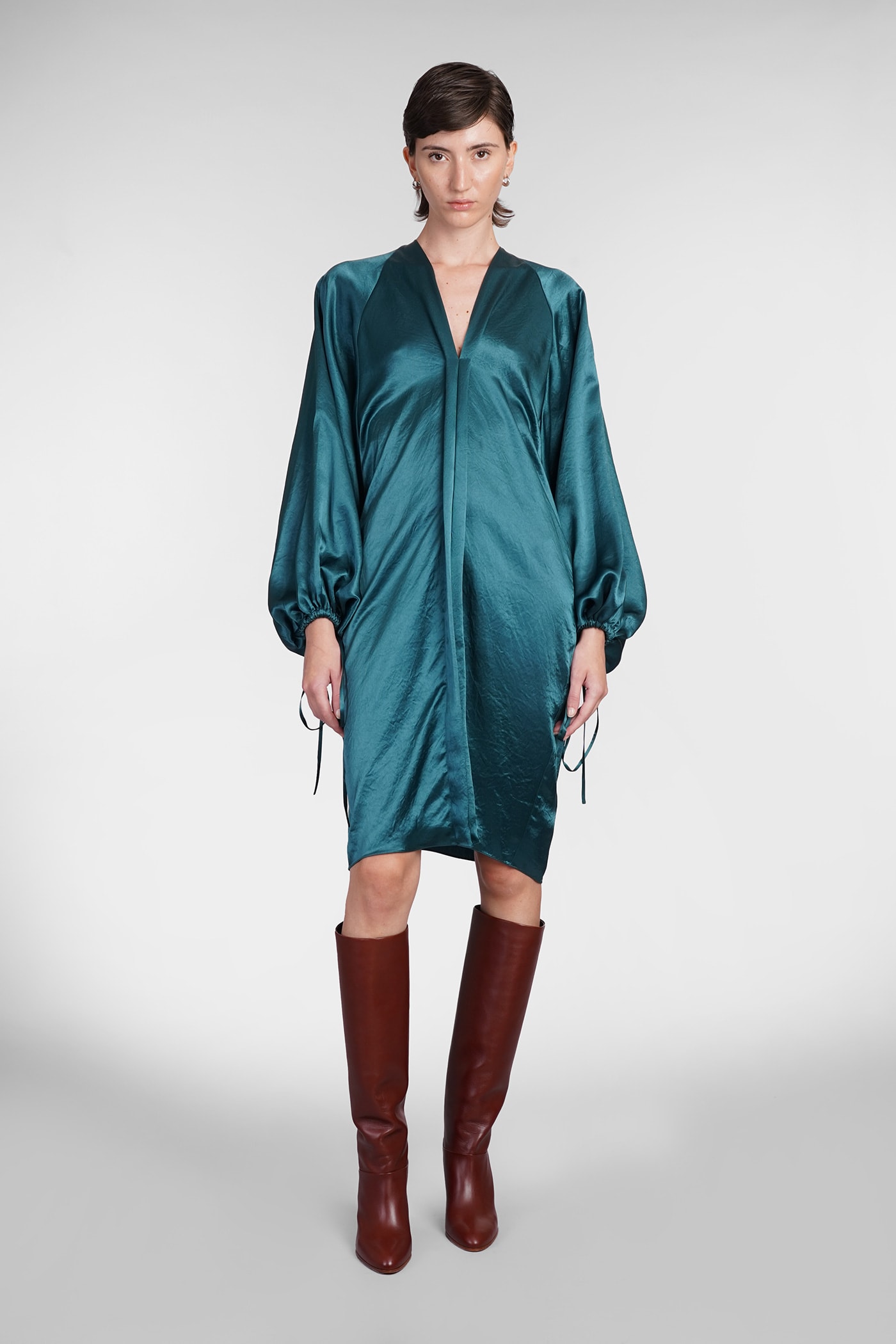 Shop Lanvin Dress In Green Acetate