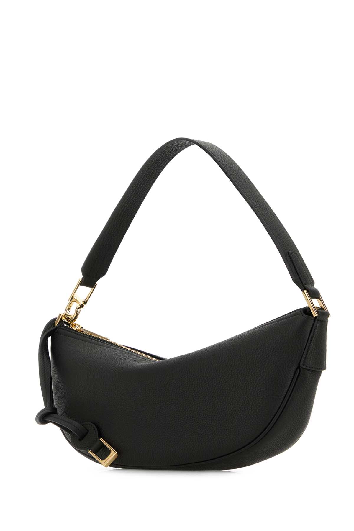 Shop Ferragamo Black Leather Shoulder Bag In Nero