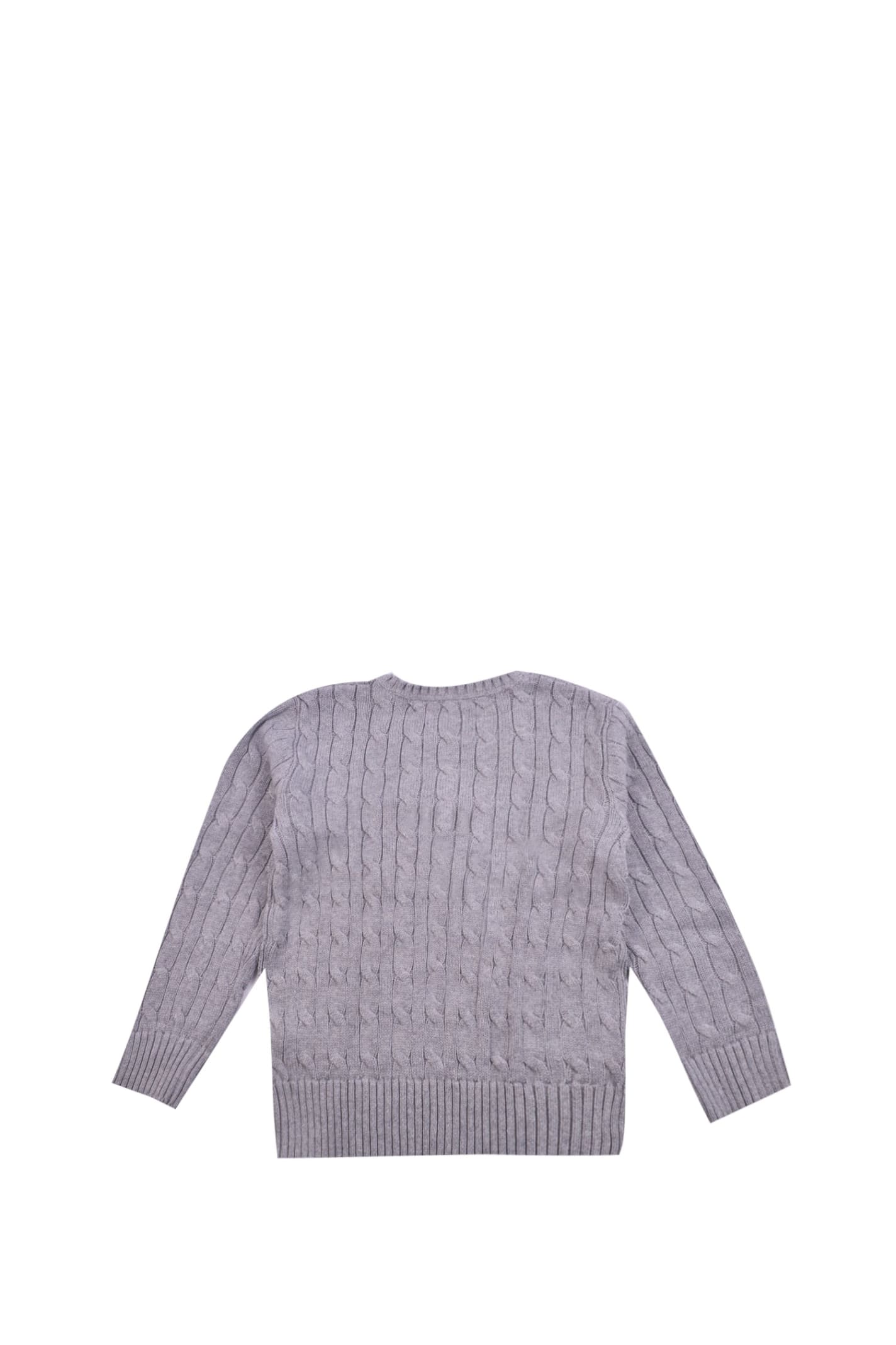 Shop Ralph Lauren Cable Sweater In Grey