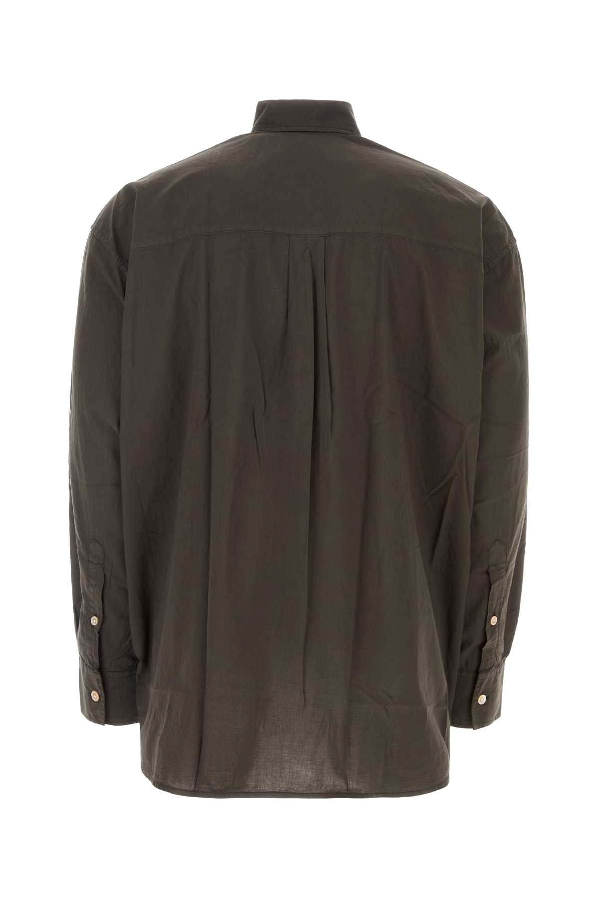 Our Legacy Brown Voile Borrowed Oversize Shirt In Fadedbrowncottonvoile