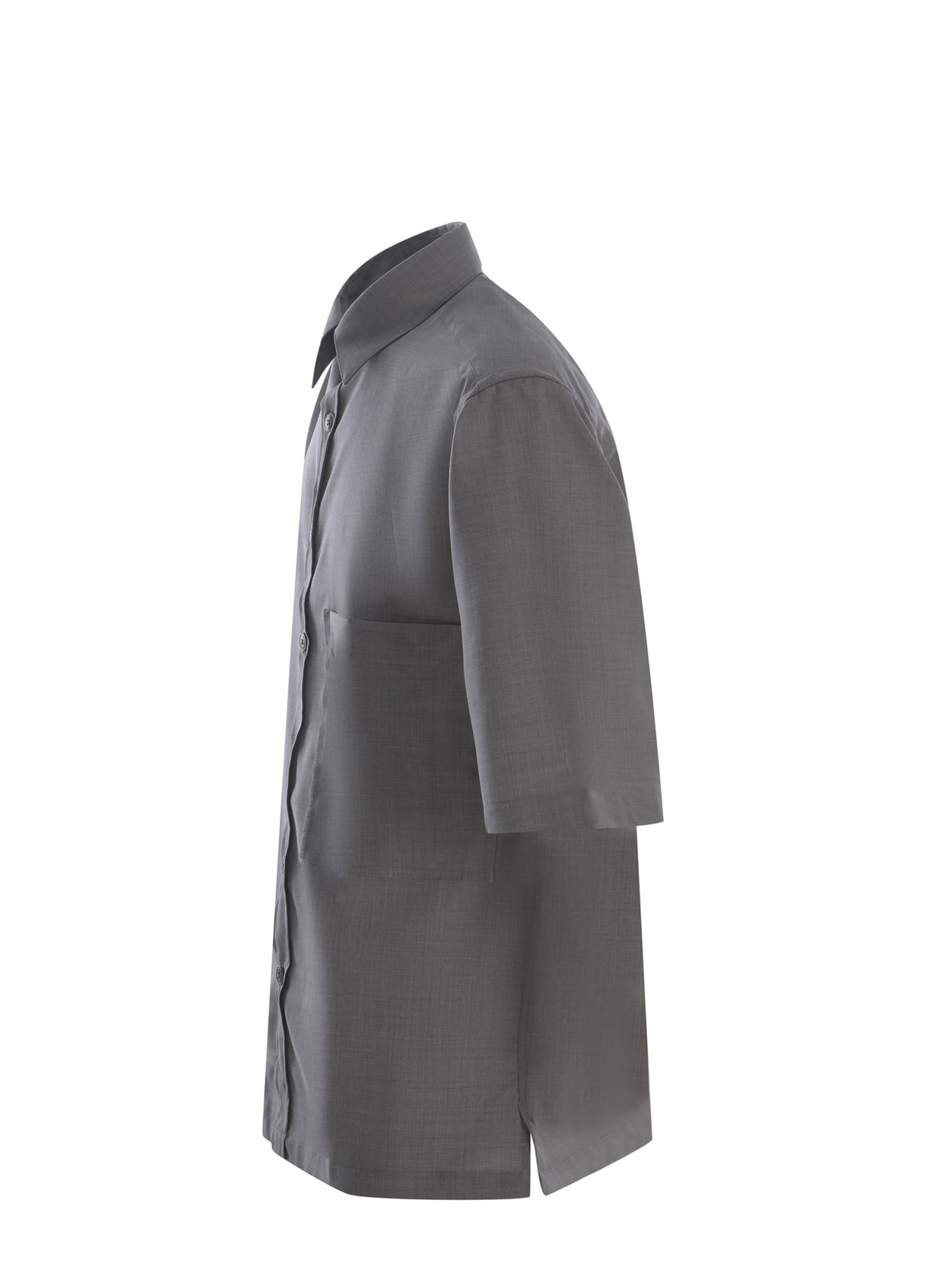 Shop Costumein Shirt  Stefano Made Of Fresh Wool In Grey