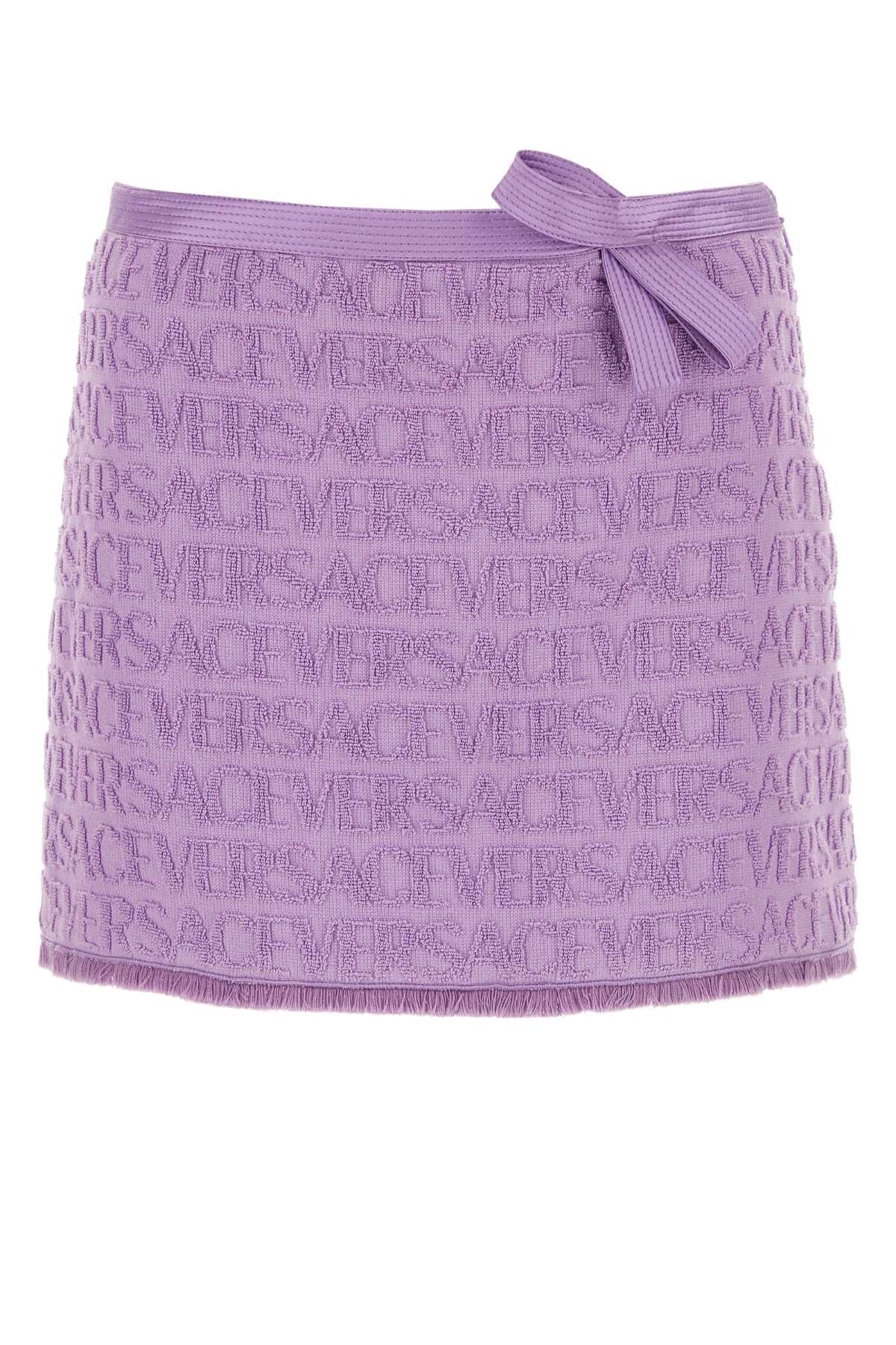 Lilac Terry Fabric Mini Skirt