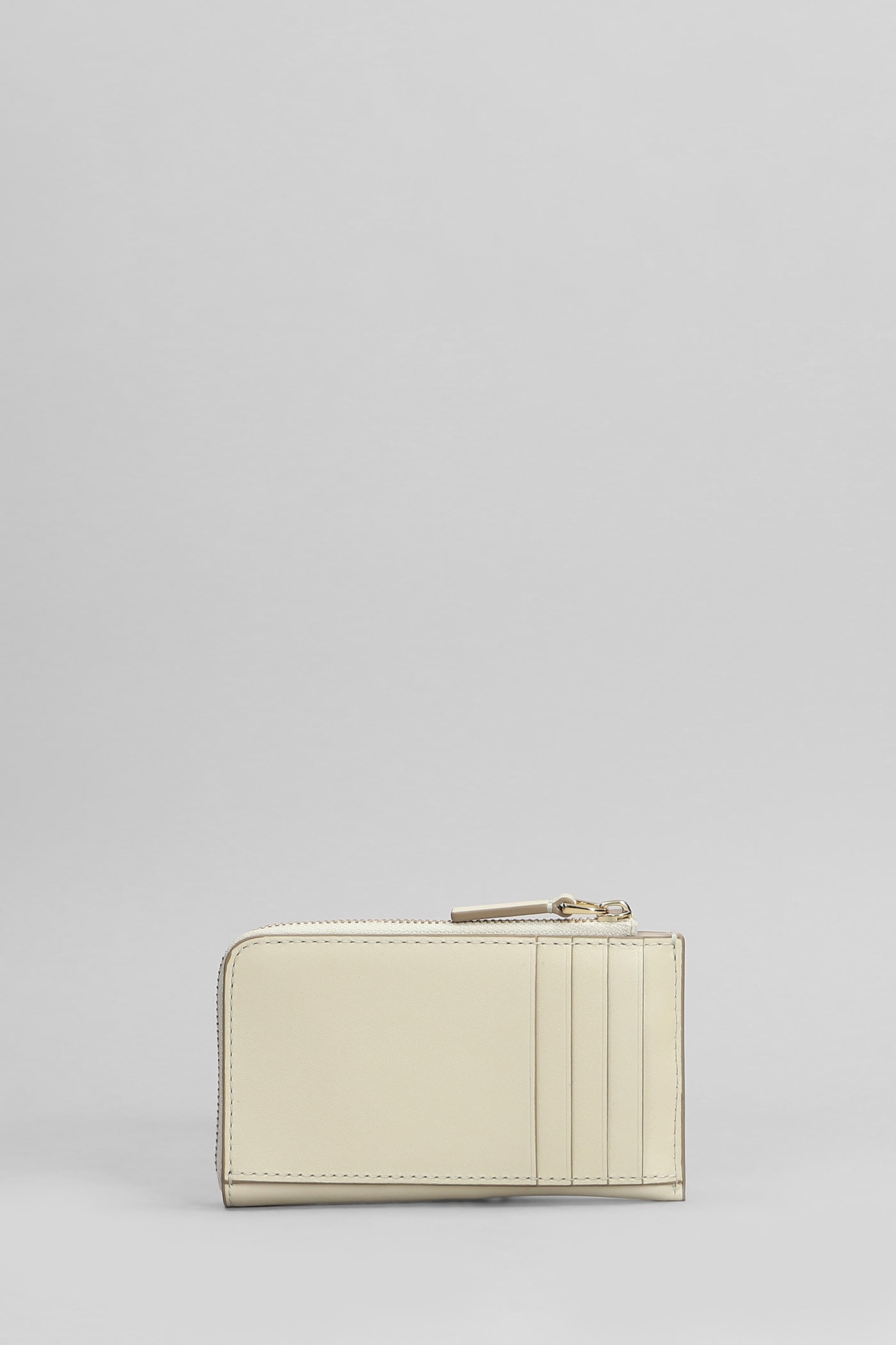 Marc Jacobs The Top Zip Wallet Wallet In Beige Leather In Beige