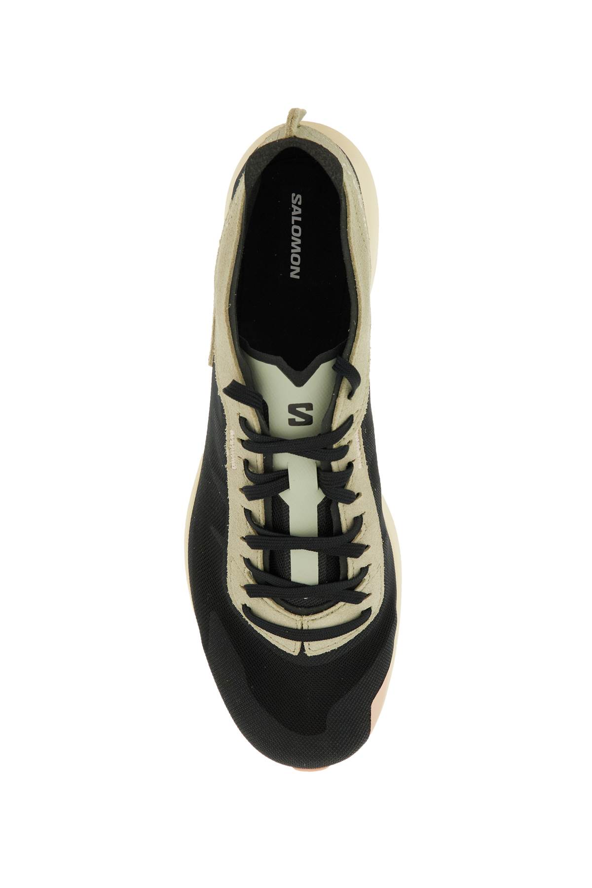 Shop Salomon Pulsar Prg Sneakers In Desert Sage Black Moth (black)