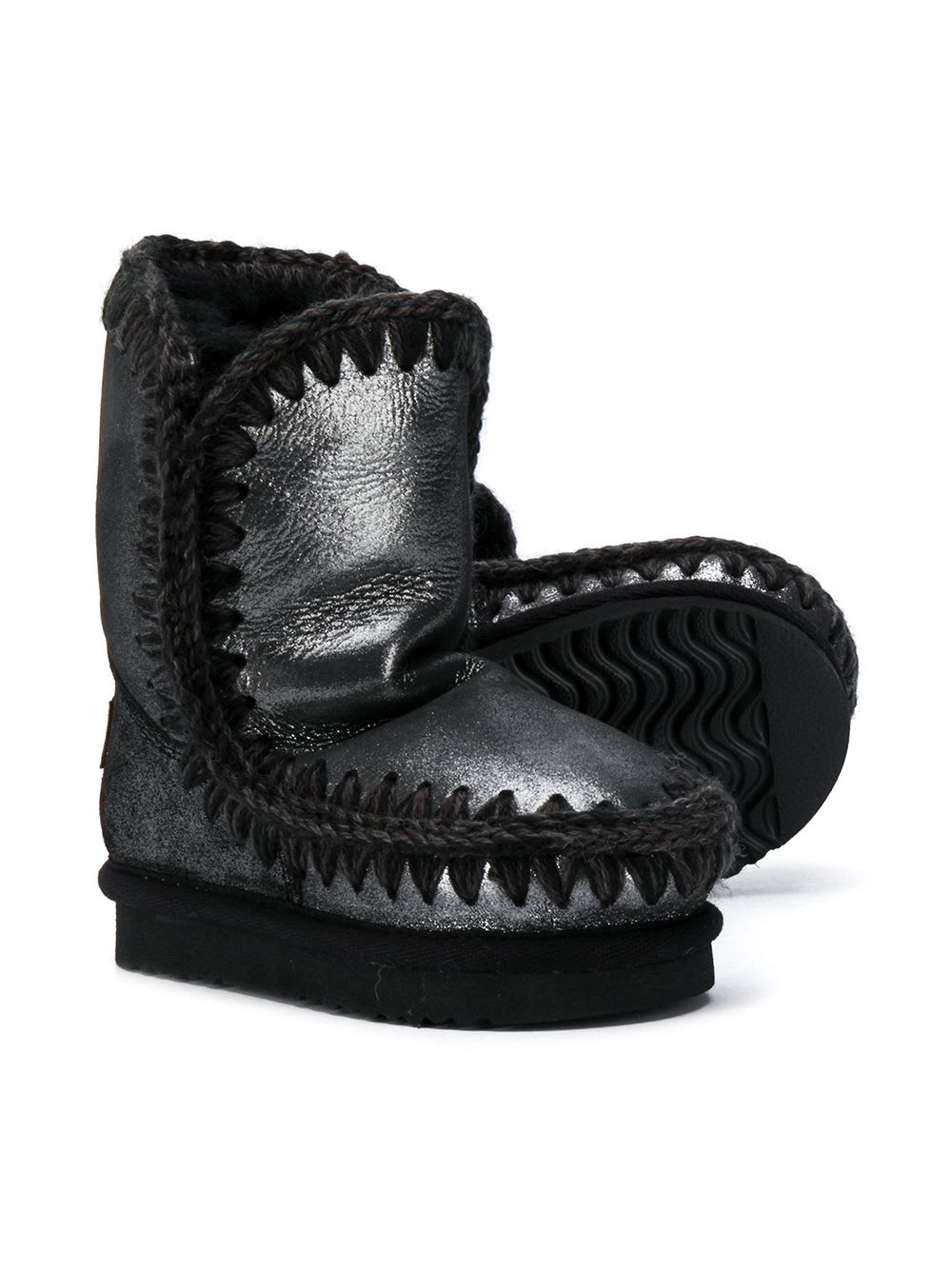 Mou Gray Ankle Boots Girl In Black
