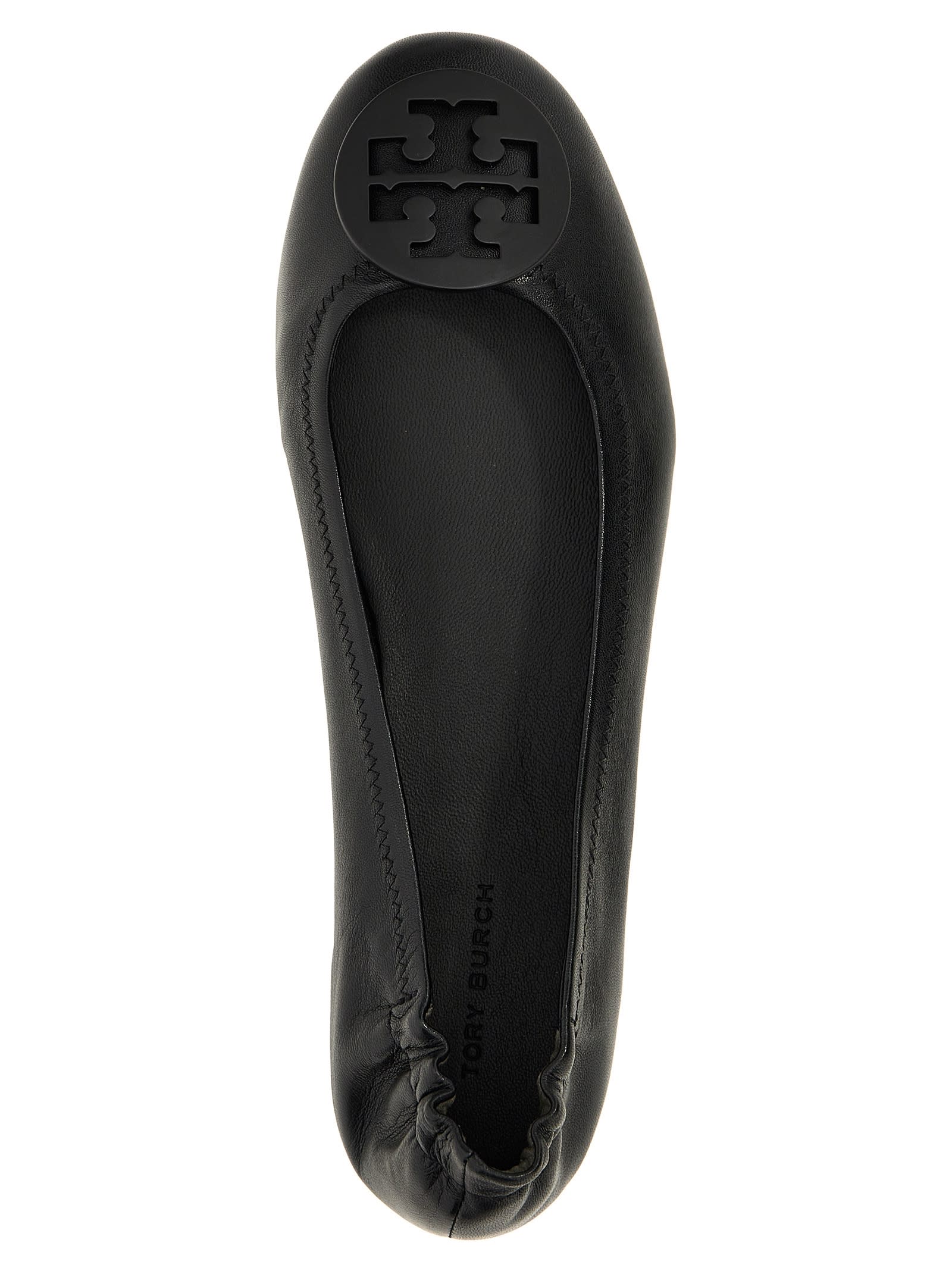Tory Burch Minnie Travel Ballet Flats In Black
