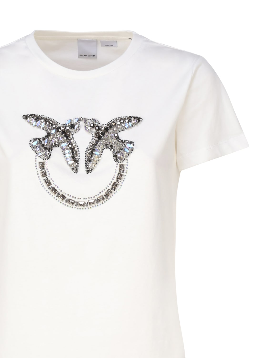 Shop Pinko Love Bird T-shirt In Bianco Nembo