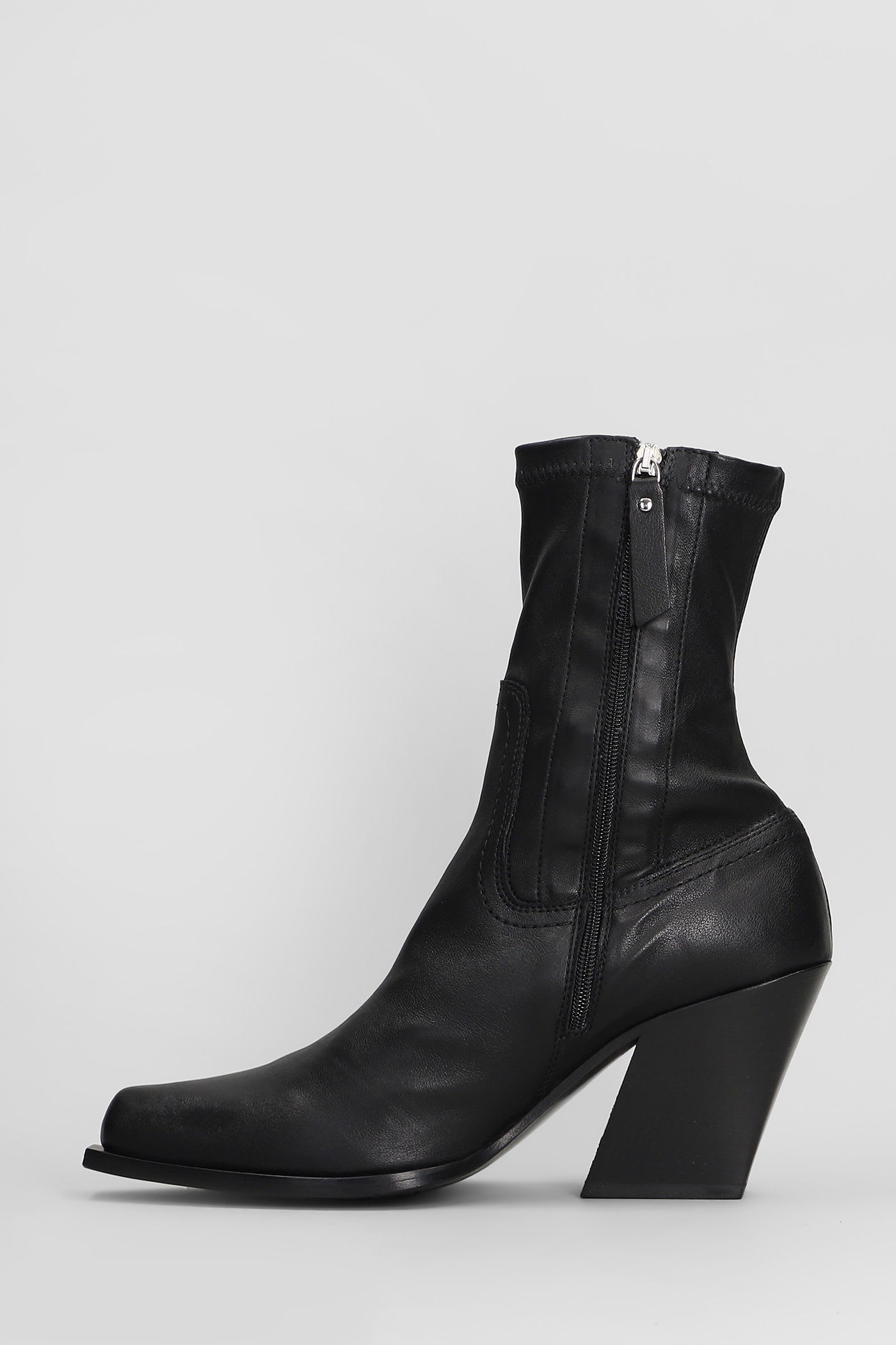 Vic Matie Fiction 101 Texan Ankle Boots In Black Leather In Black