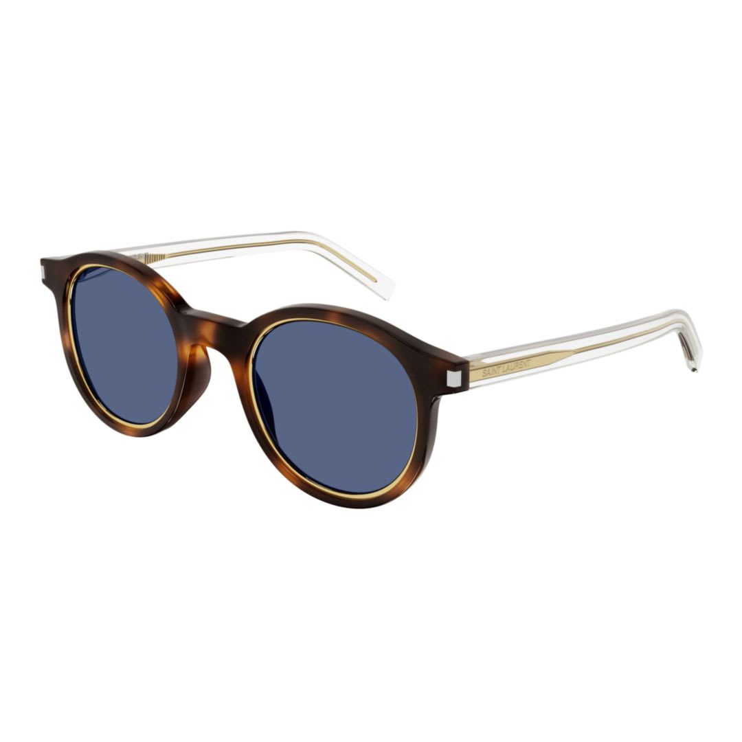 Saint Laurent Sl 521 Rim008 Havana Crystal Blue In Blue