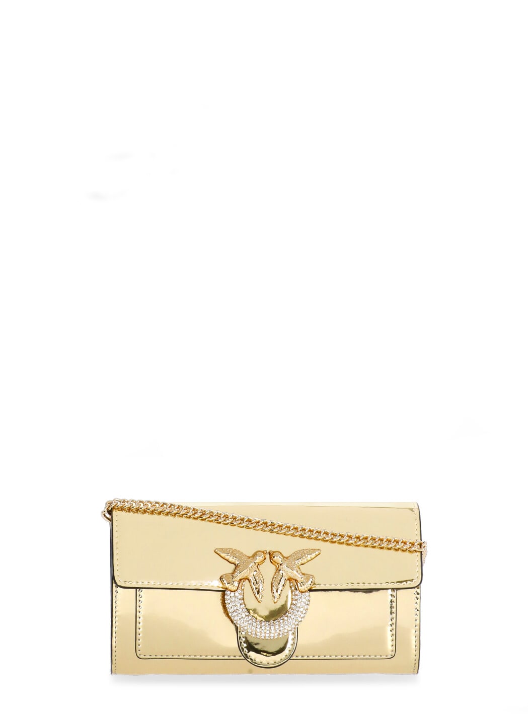 Shop Pinko Love Color Block Wallet In Golden