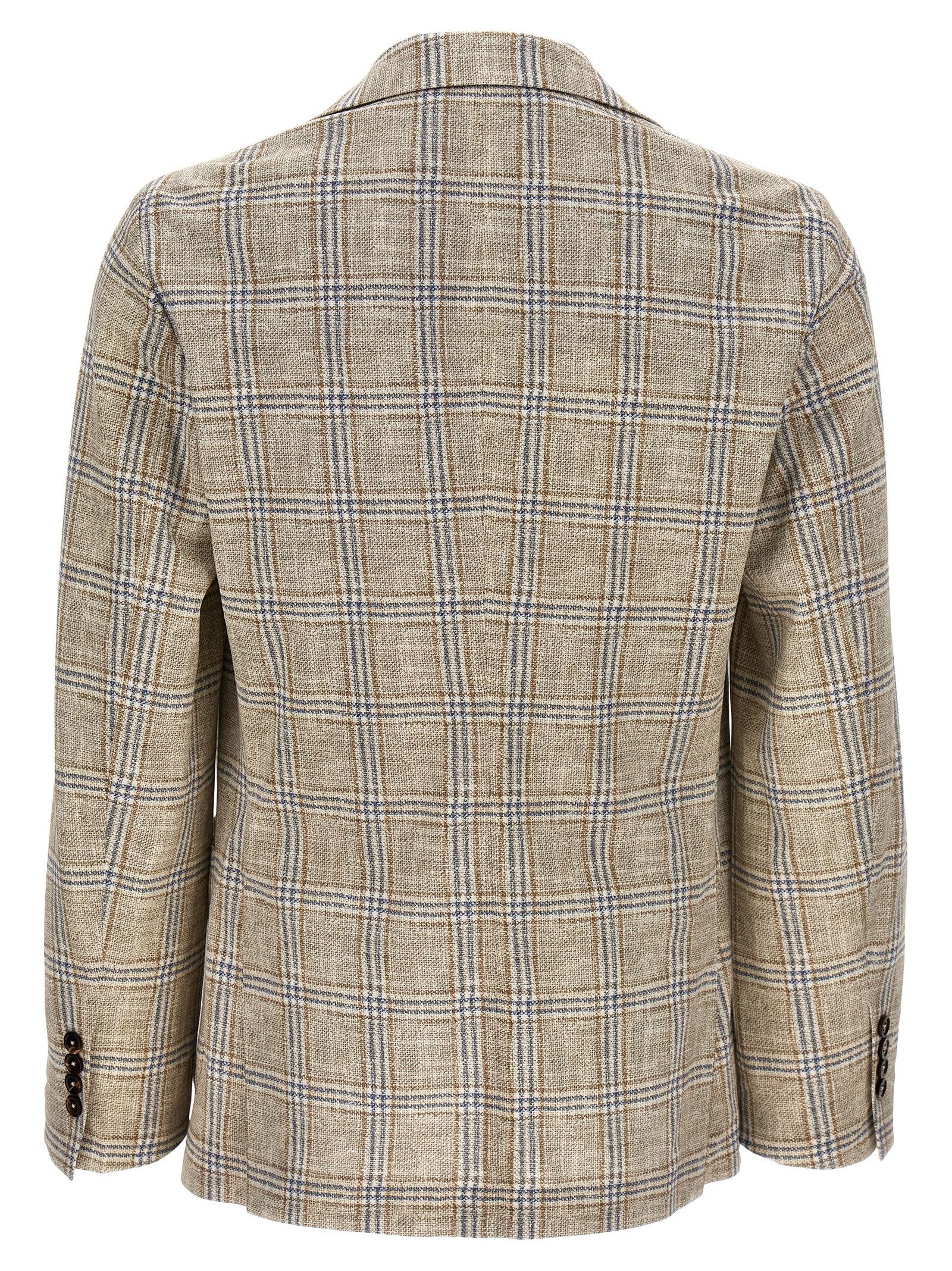 Shop Circolo 1901 Check Blazer Jacket In Neutrals