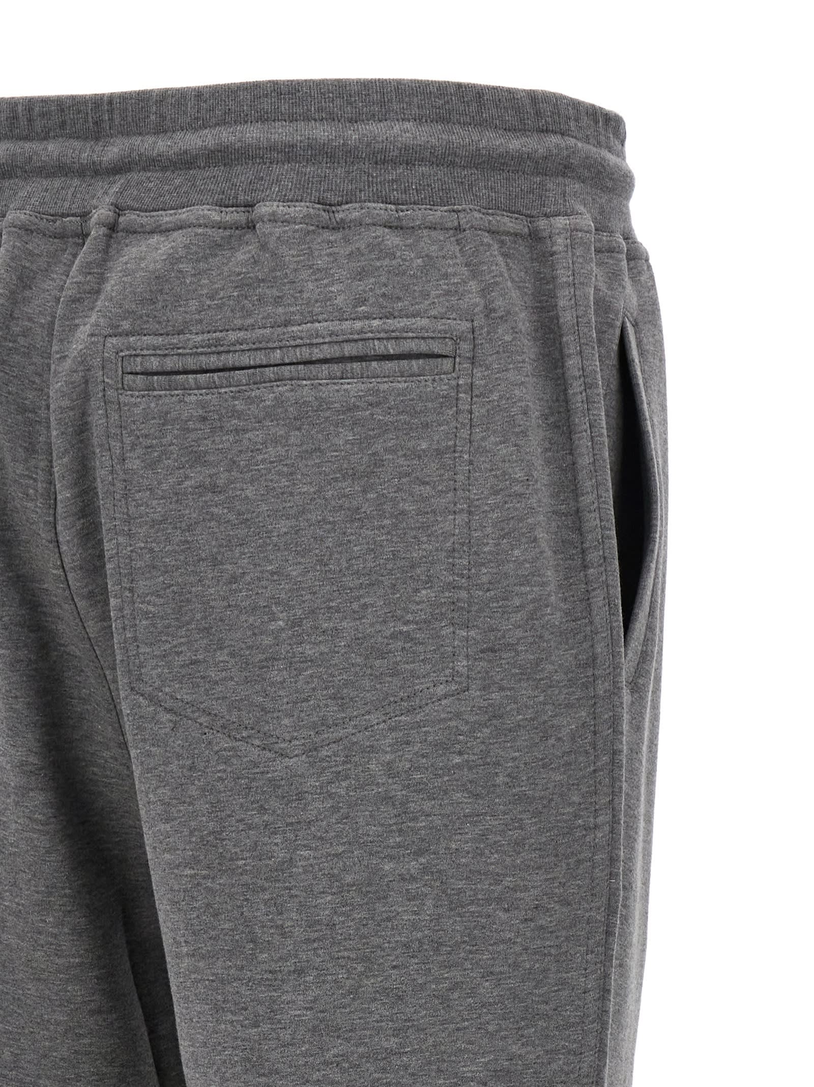 Shop Brunello Cucinelli Cotton Blend Joggers In Gray