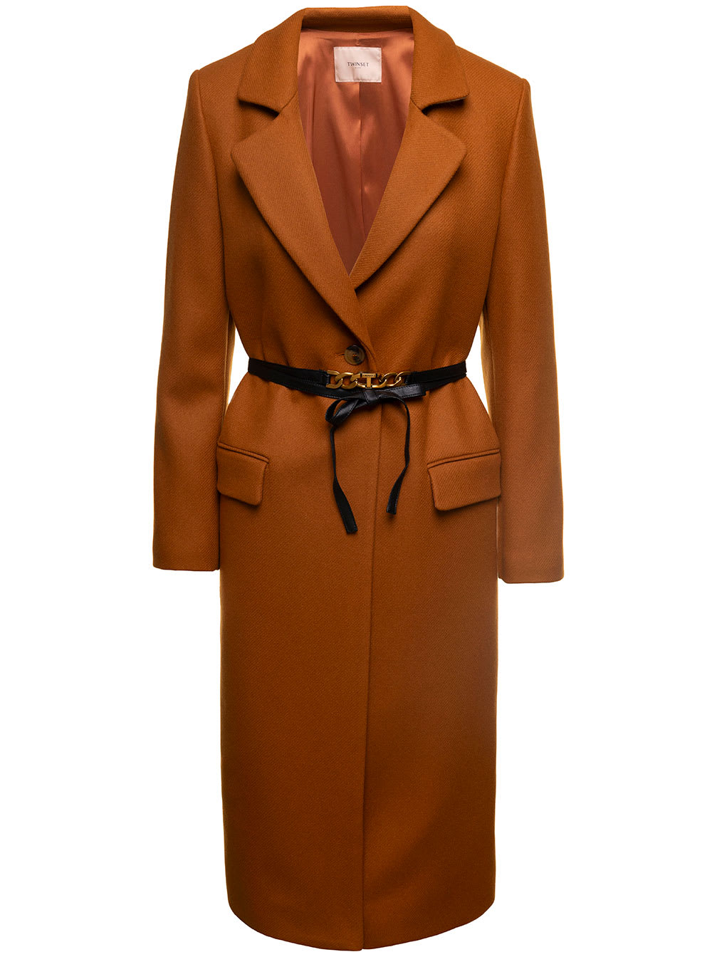 Shop Twinset Cappotto In Brown