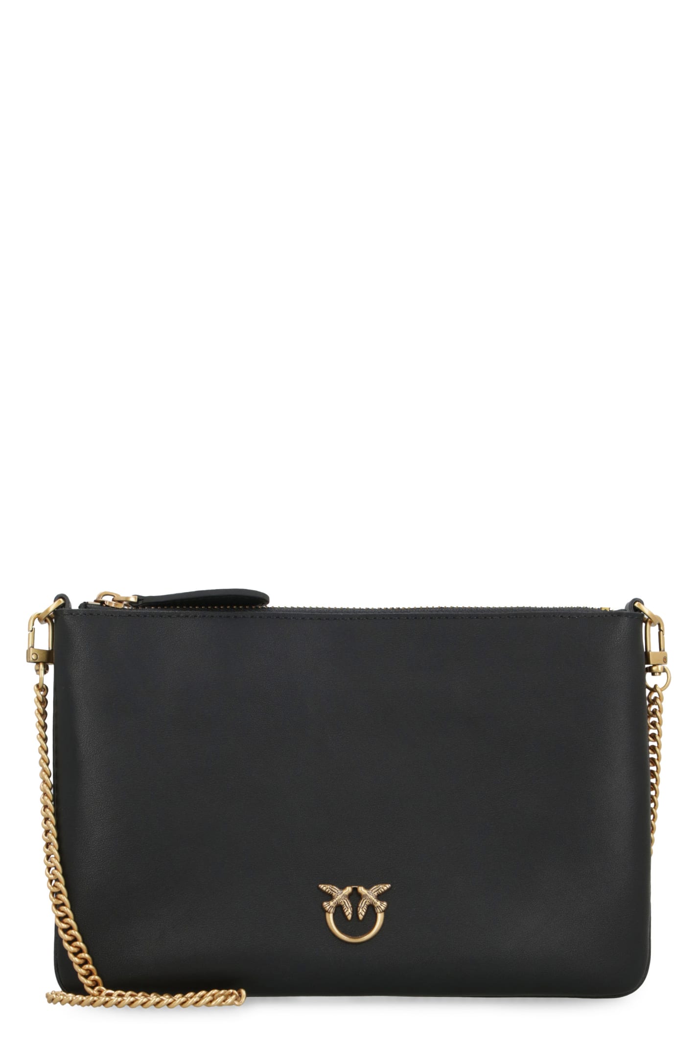 Shop Pinko Leather Crossbody Bag In Black