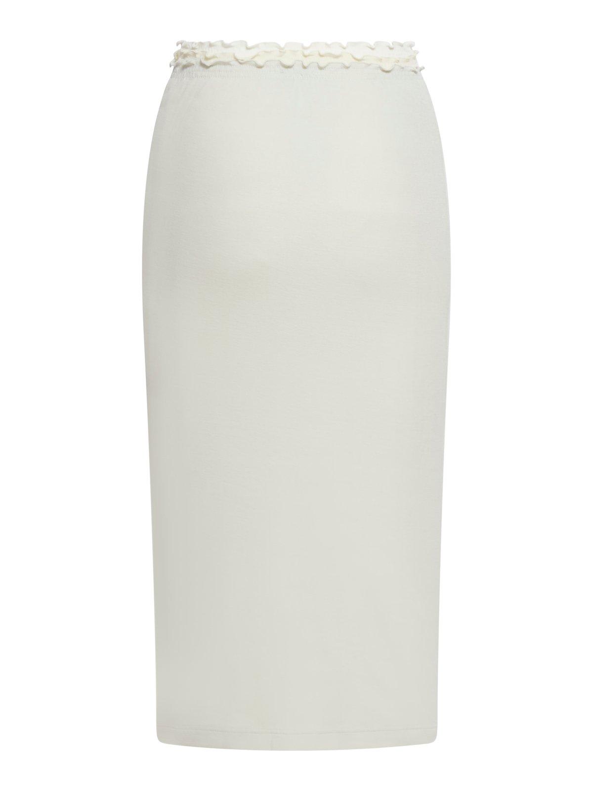 Shop Jil Sander + High Waist Layered Midi Skirt In White