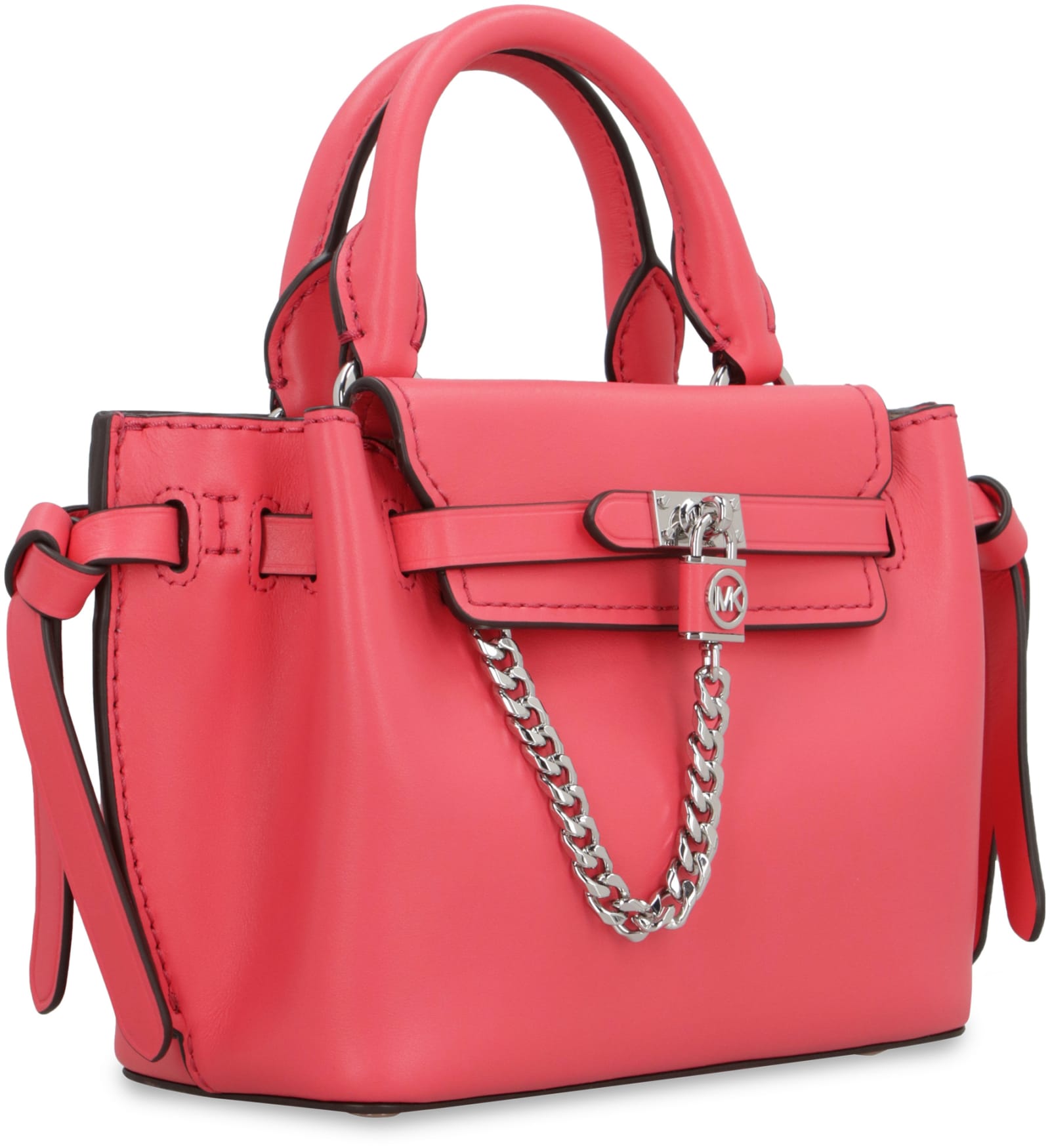 Shop Michael Michael Kors Hamilton Legacy Leather Handbag In Fuchsia