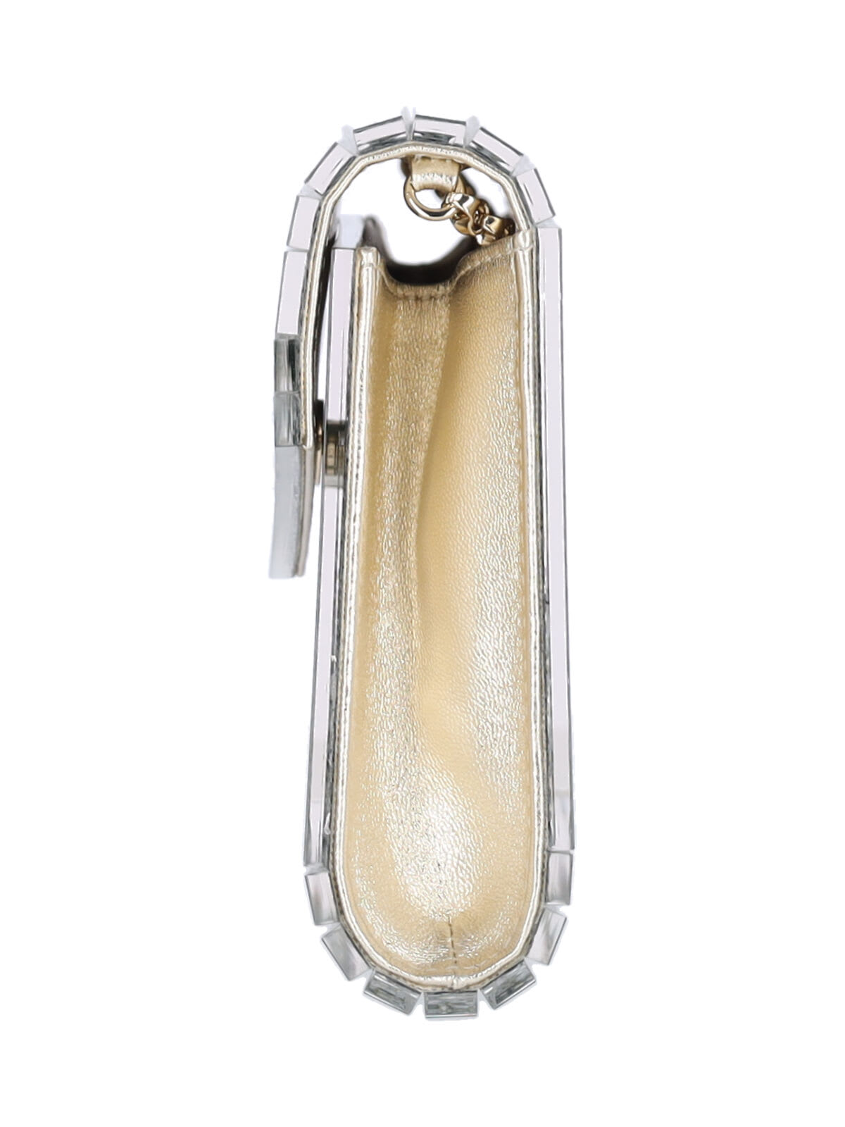 Jimmy Choo Pouch With Glitter Candy In Silver