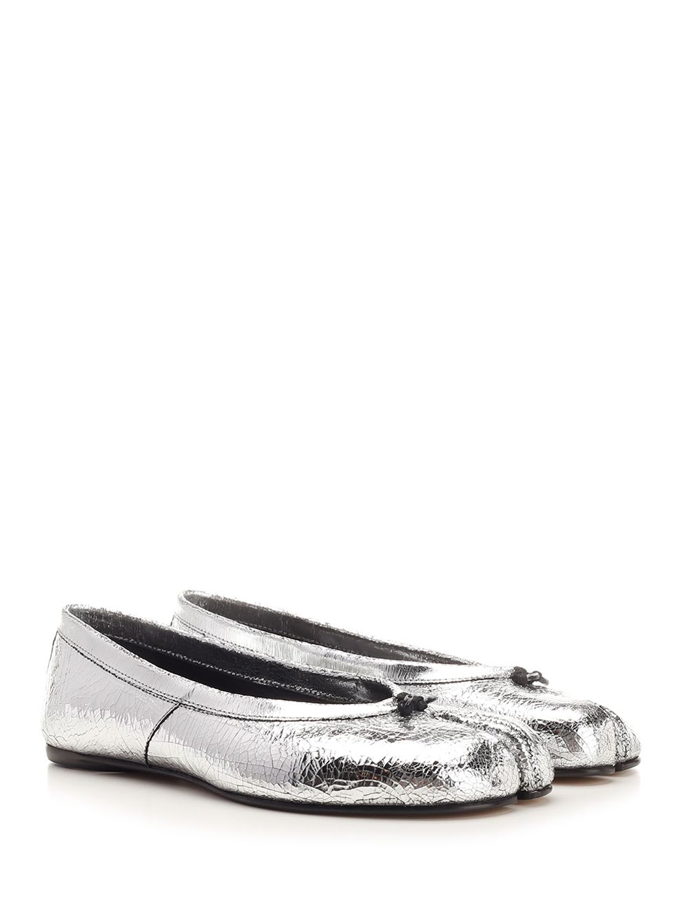 Shop Maison Margiela Tabi Flat Shoes In Silver