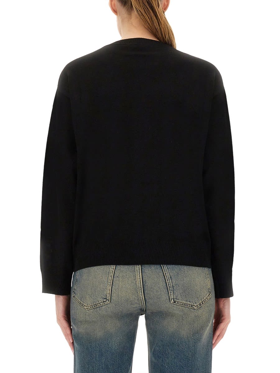 Moschino Jeans Mesh With Inlay Pattern In Black