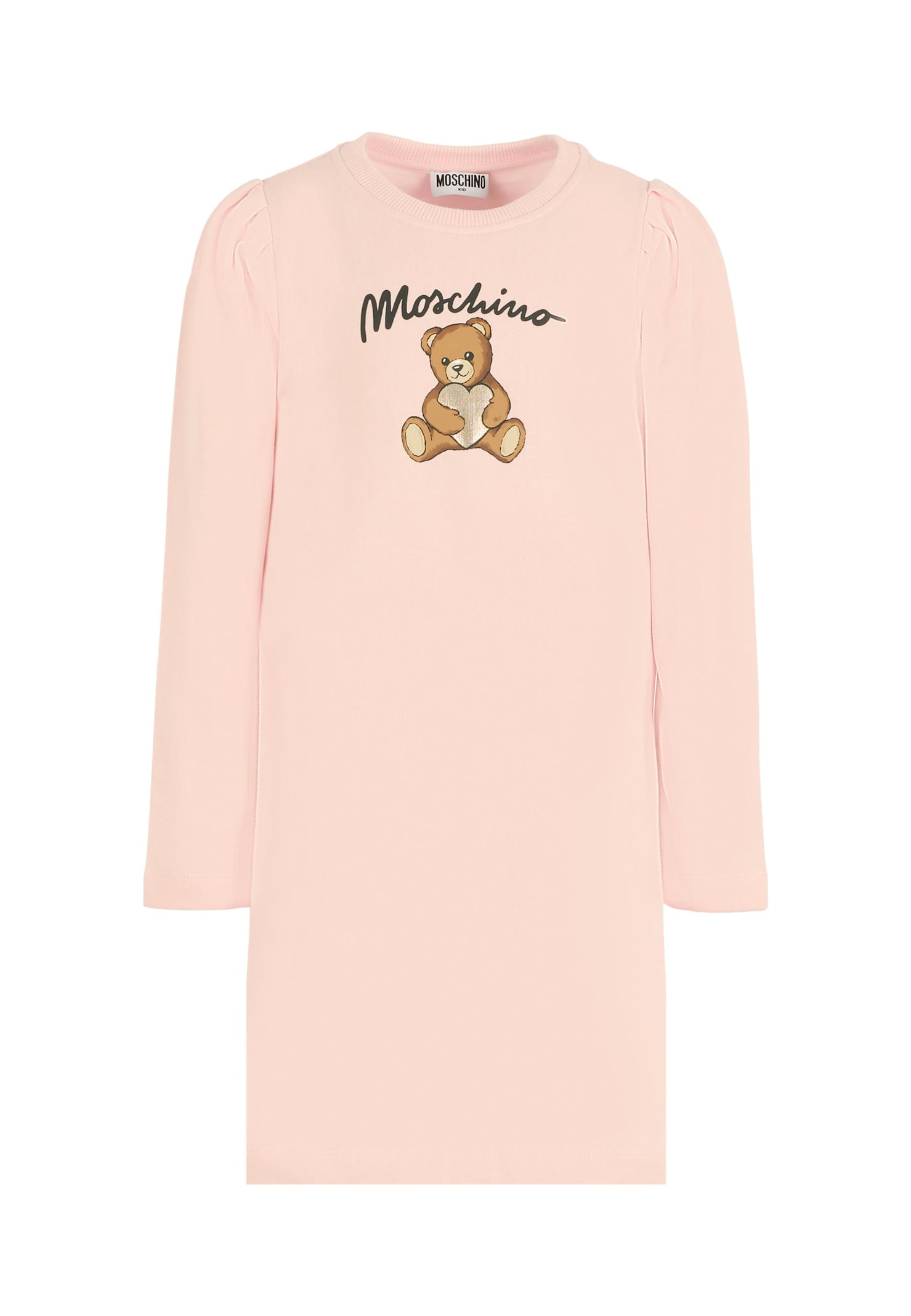 Moschino Pink Dress For Girl With Teddy Bear In Pink