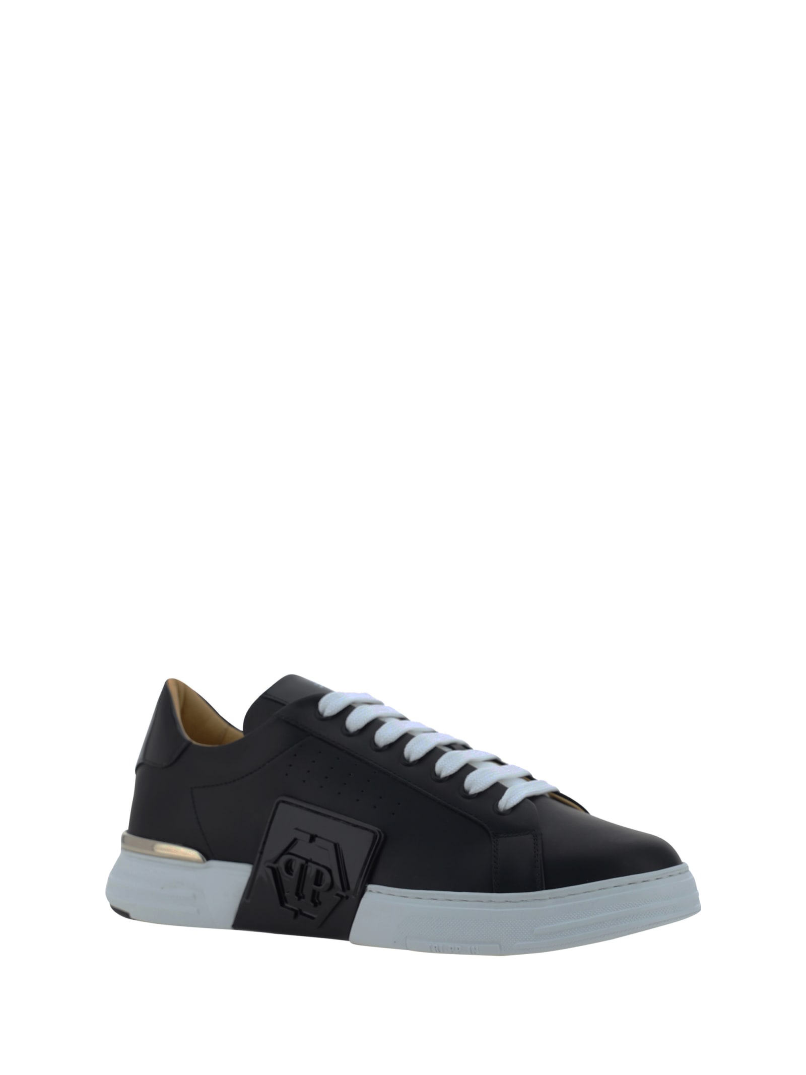 Shop Philipp Plein Lo Top Sneakers In Black