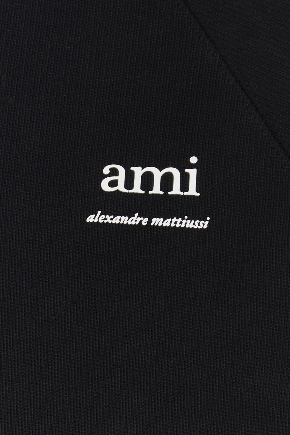 Shop Ami Alexandre Mattiussi Black Stretch Cotton Sweatshirt