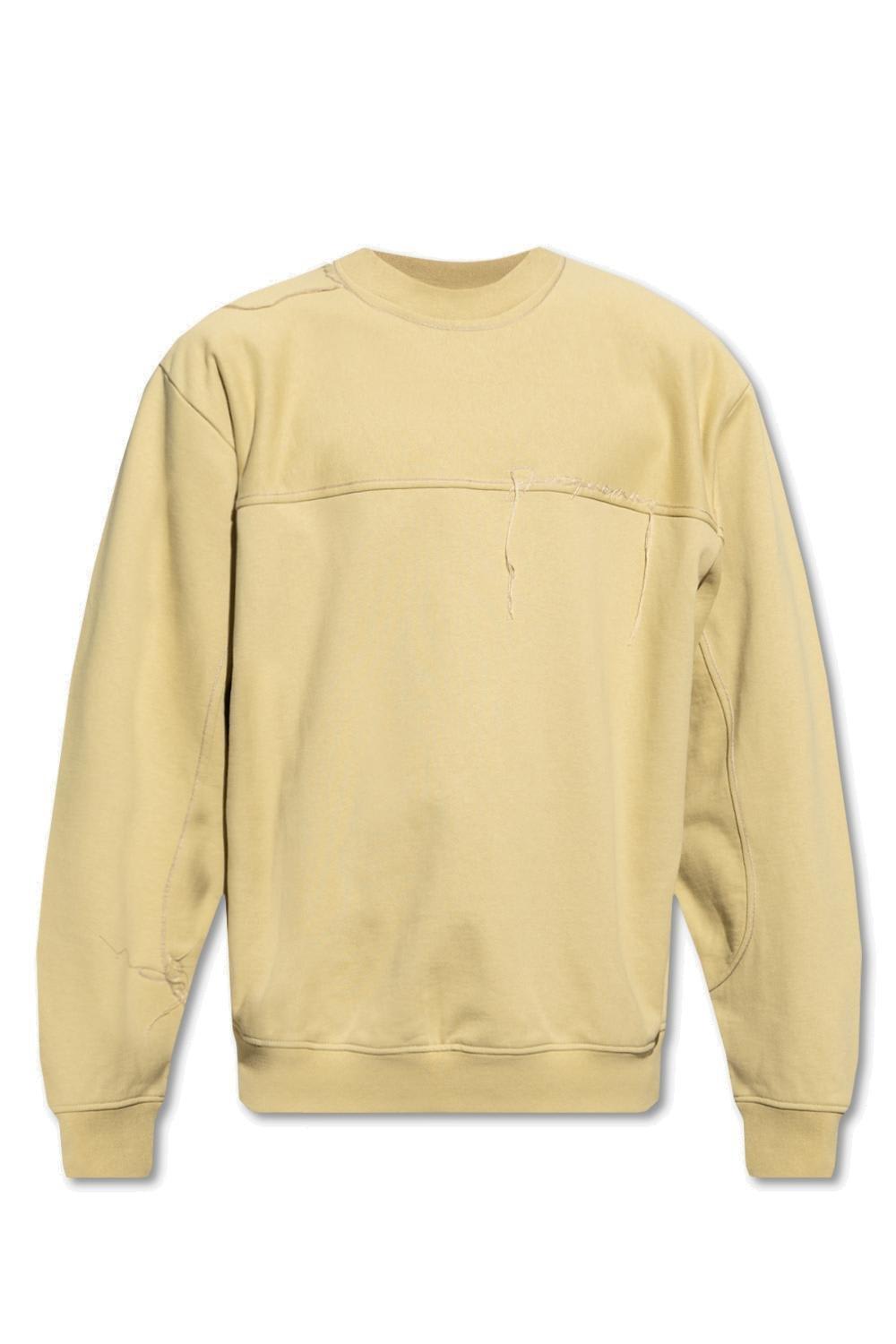 Shop Jacquemus Logo Printed Crewneck Sweatshirt In Beige