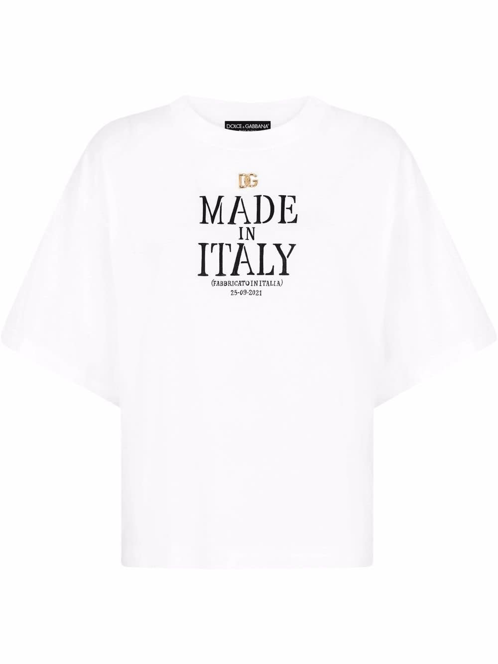 Dolce & Gabbana T-shirt Con Stampa Made In Italy