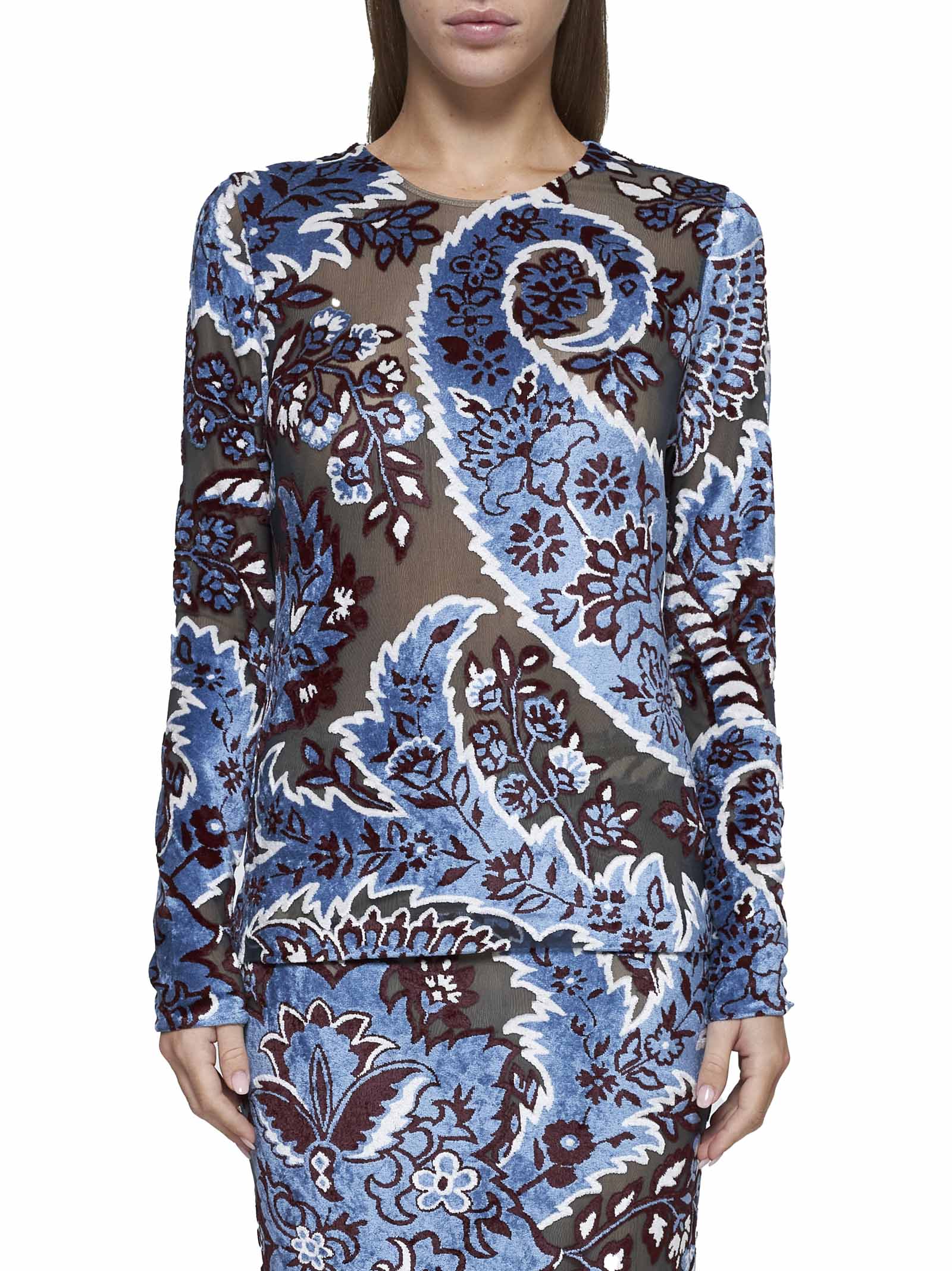 Shop Etro Sweater In Var. Multicolor F.do Azzurro