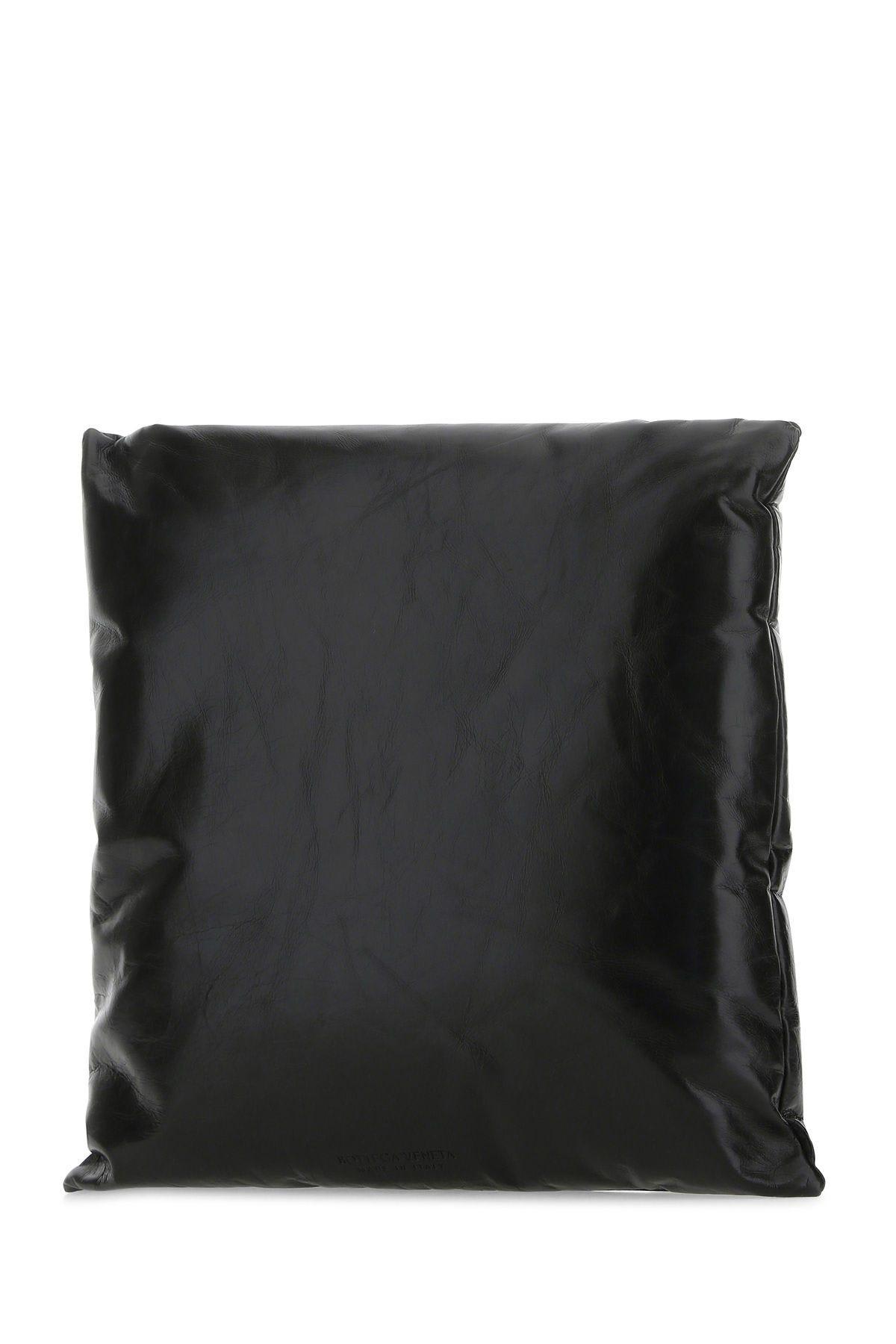 Shop Bottega Veneta Black Leather Pillow Clutch
