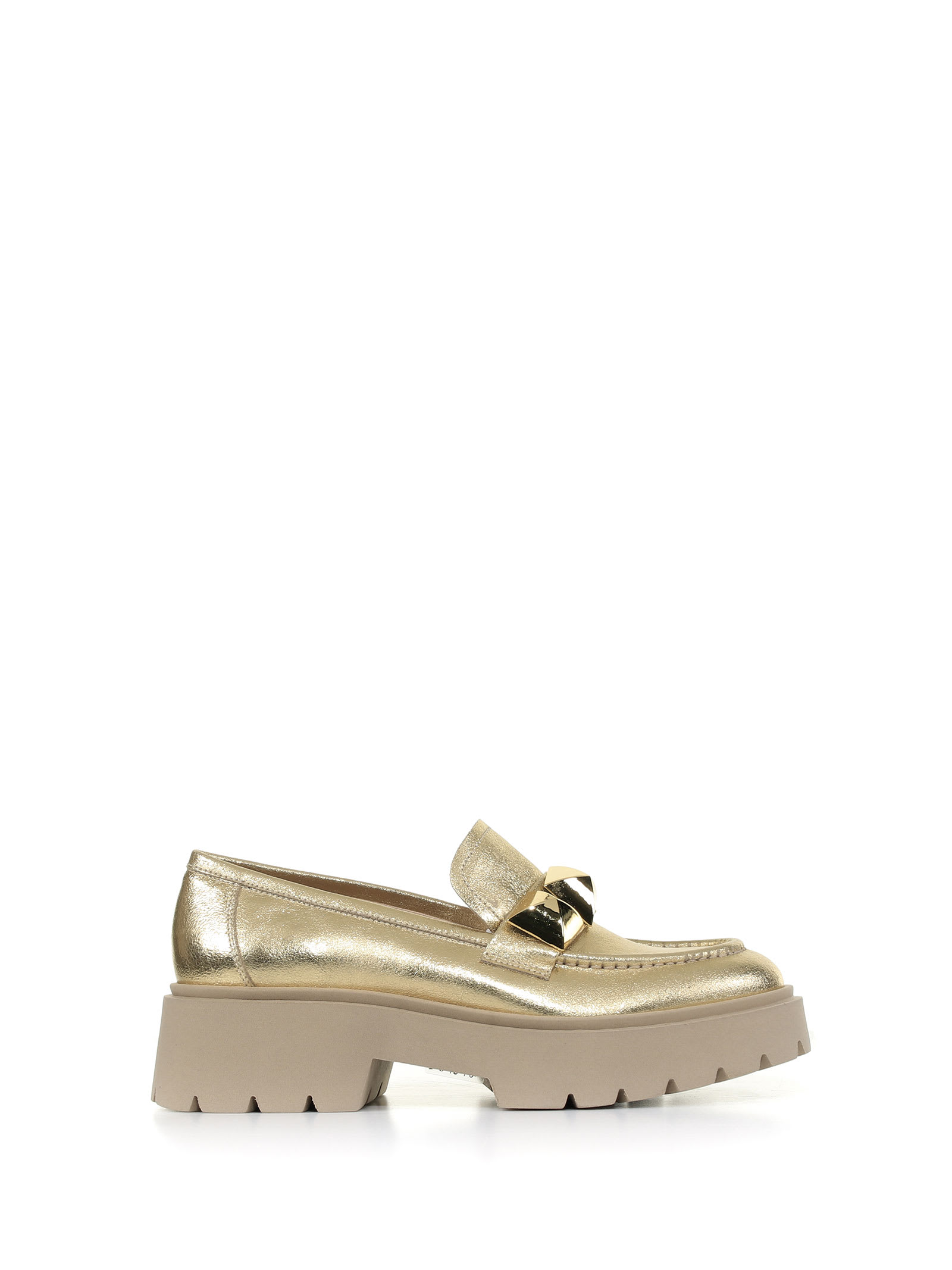 Janet & Janet Laminated Nappa Leather Loafer With Studs