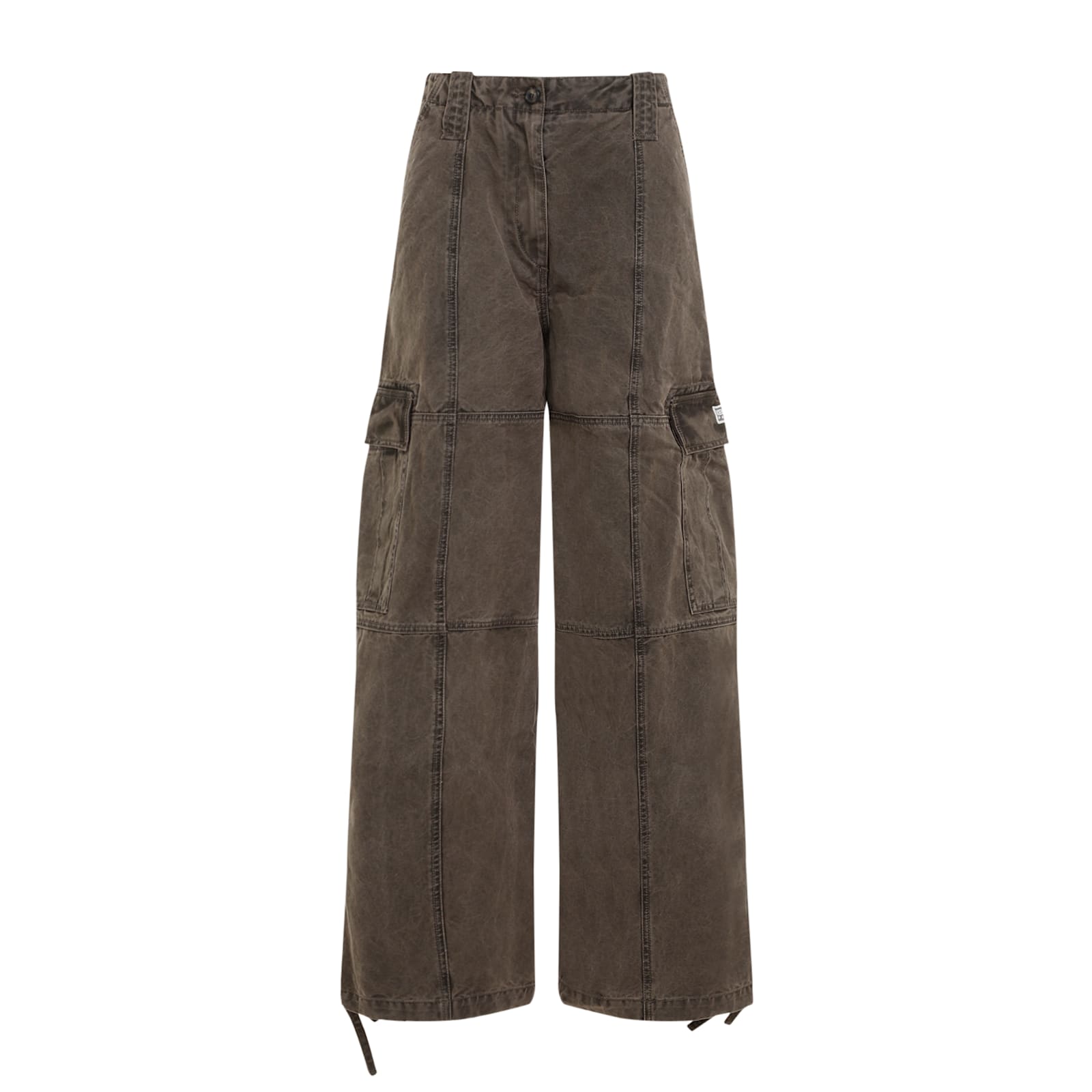 Shop Kenzo Dyed Canvas Cargo Pants In Taupe