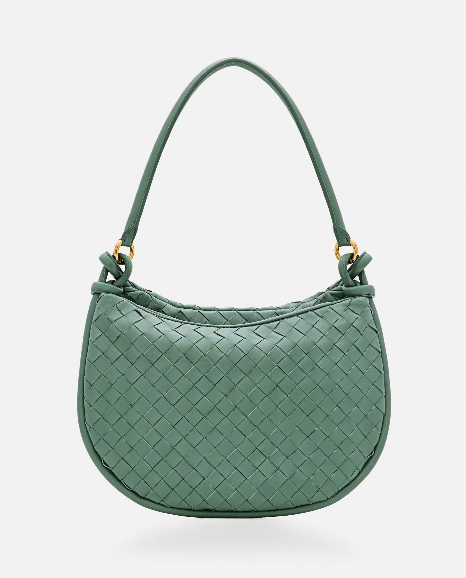 Shop Bottega Veneta Gemelli Medium Leather Shoulder Bag In Green