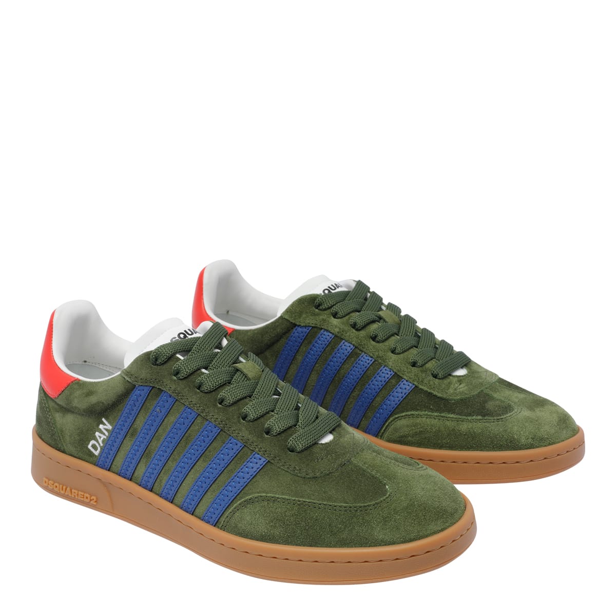 Shop Dsquared2 Boxer Sneakers In Verde Blu