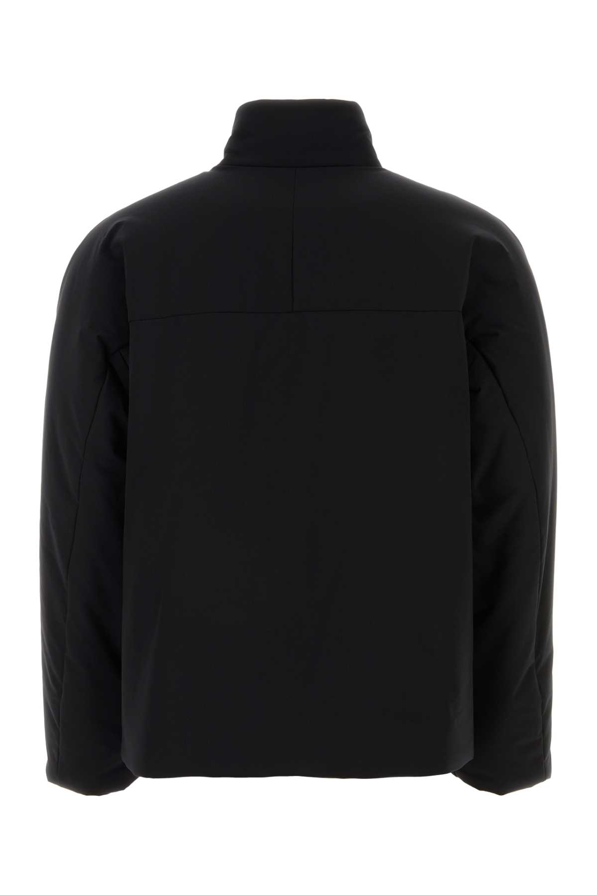 Shop Ferragamo Black Polyester Padded Jacket In Nero