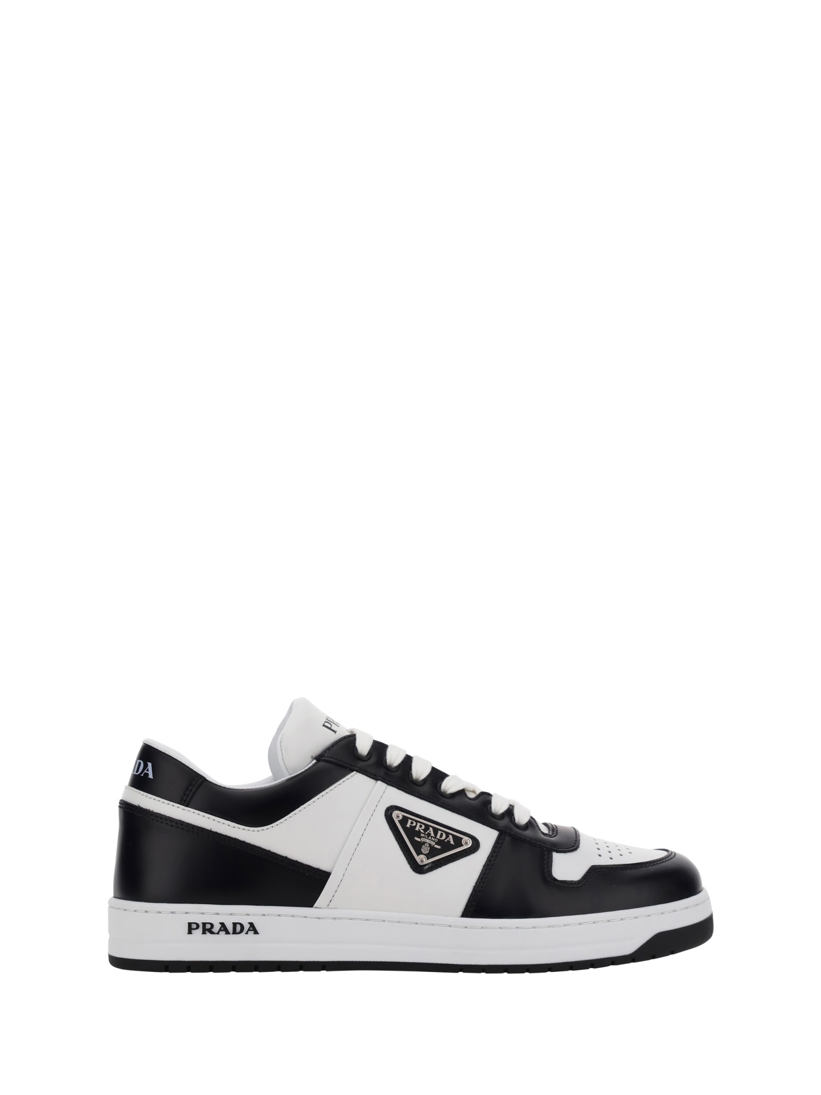 Prada Low-top Sneakers For Downtown Style In Bianco+nero 1