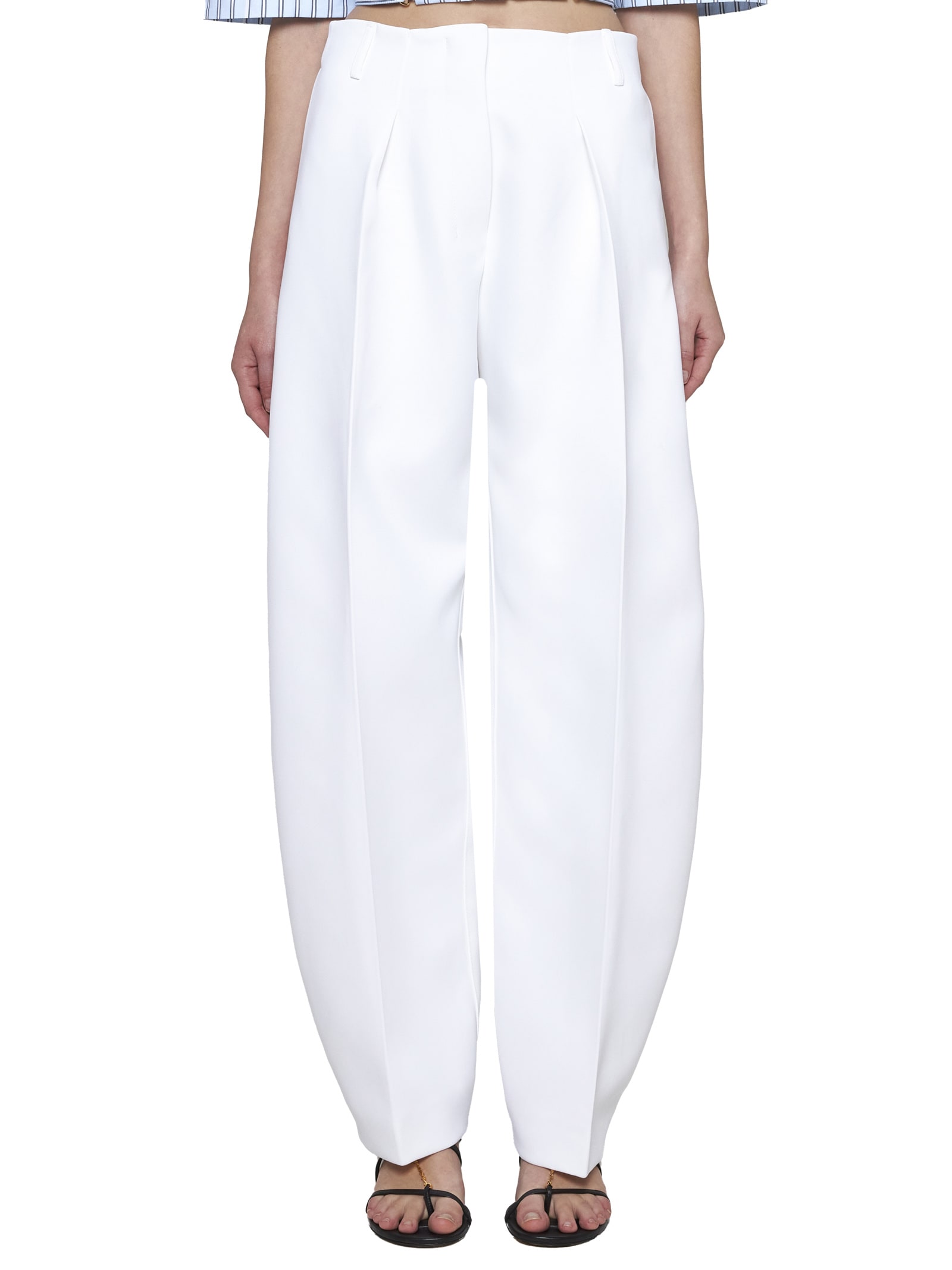 Shop Jacquemus Pants In White