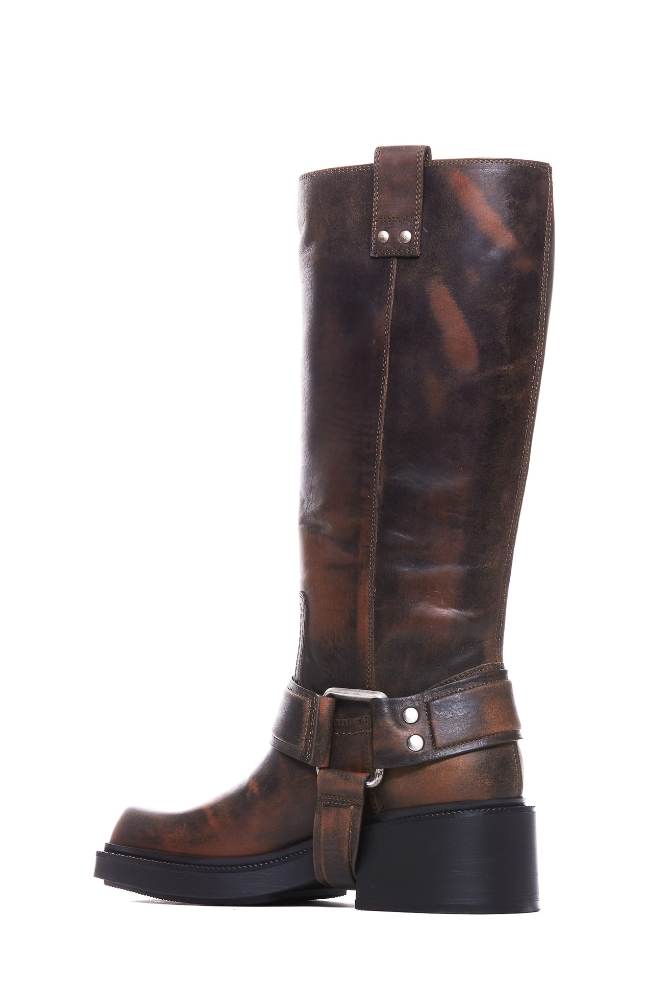 Vic Matie Vic Matié Chocolate Brown High Leather Boot In Brown