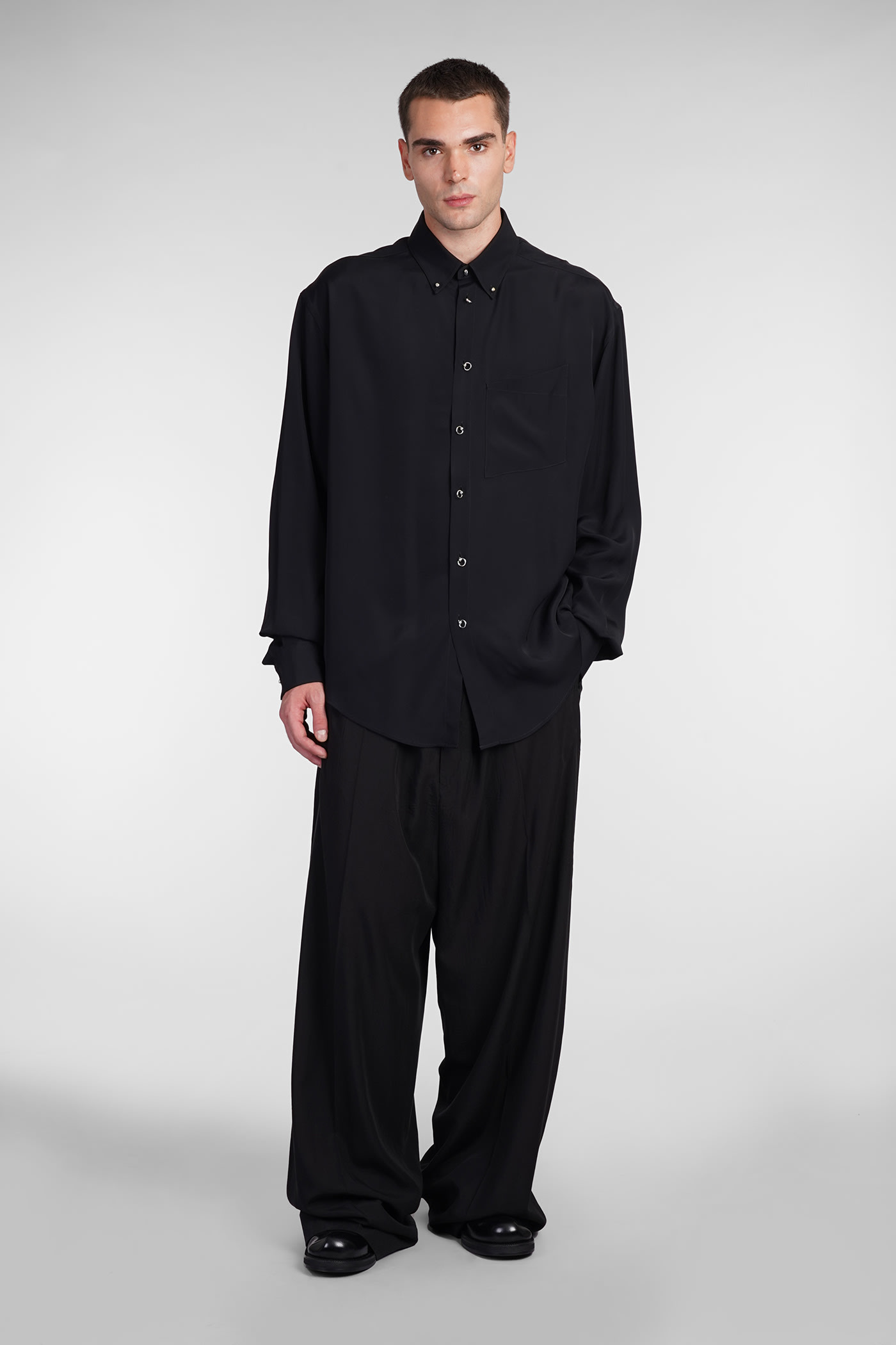 Shop Mugler Shirt In Black Viscose