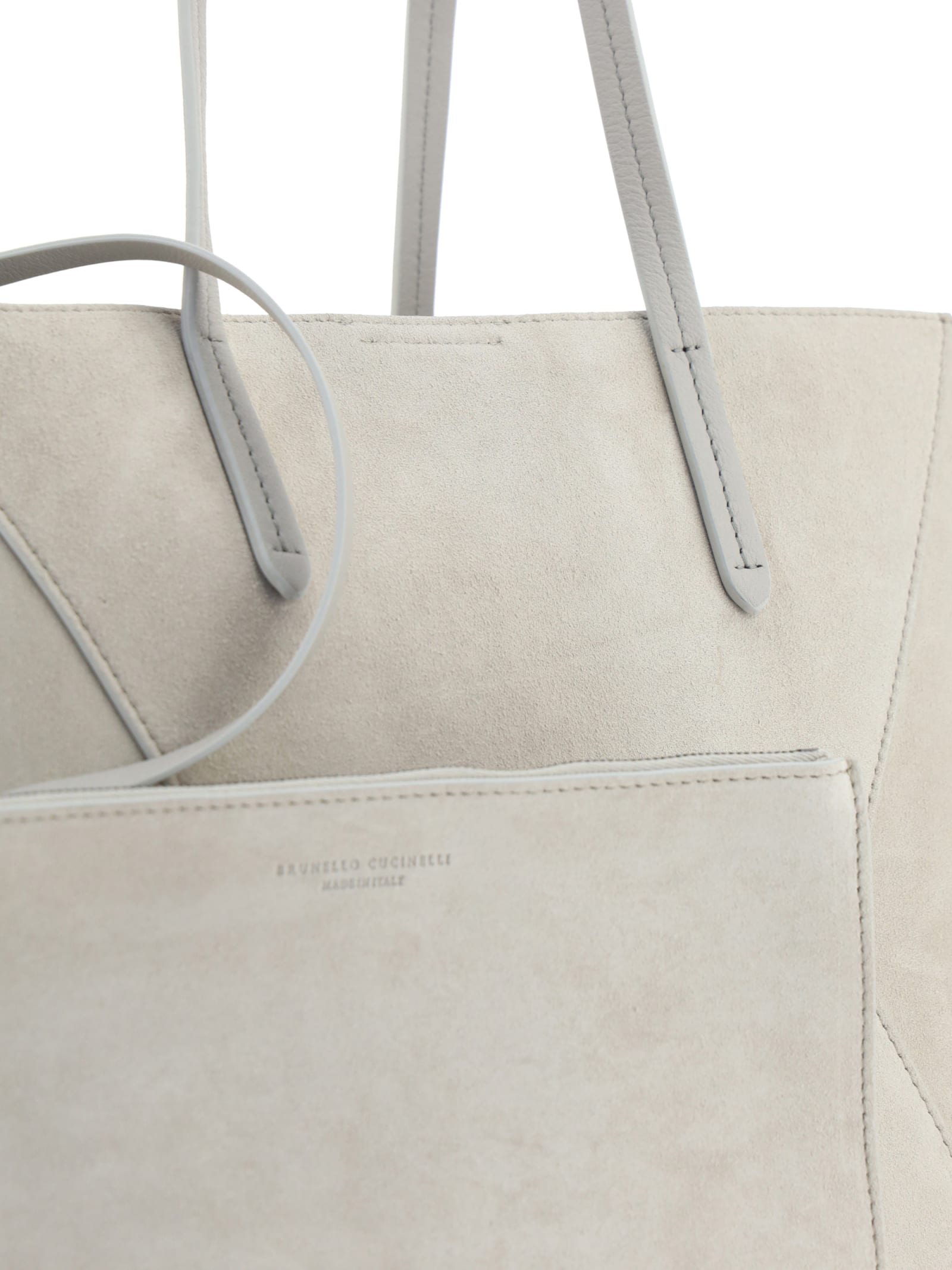 Shop Brunello Cucinelli Shoulder Bag In Quarzo