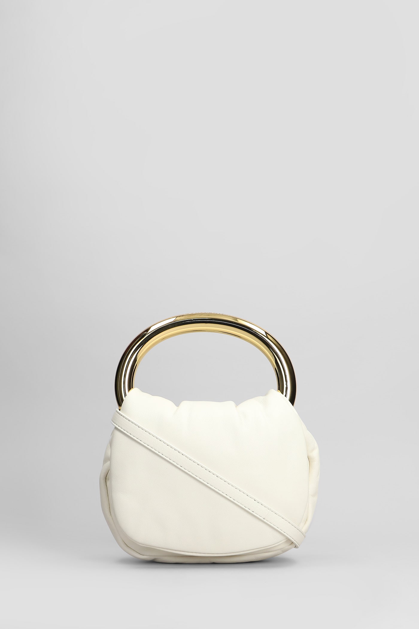 Shoulder Bag In Beige Leather