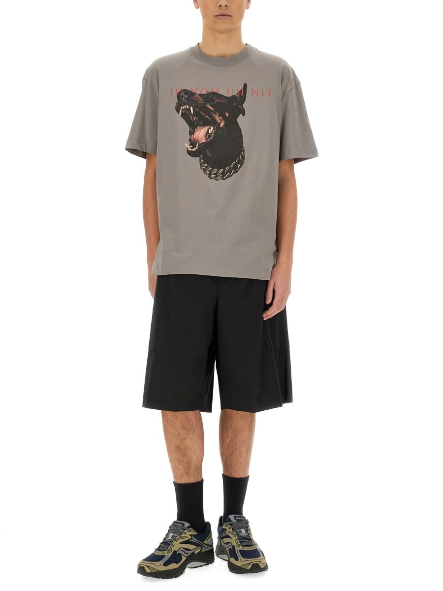 Ih Nom Uh Nit Dobermann Print T-shirt In Grey