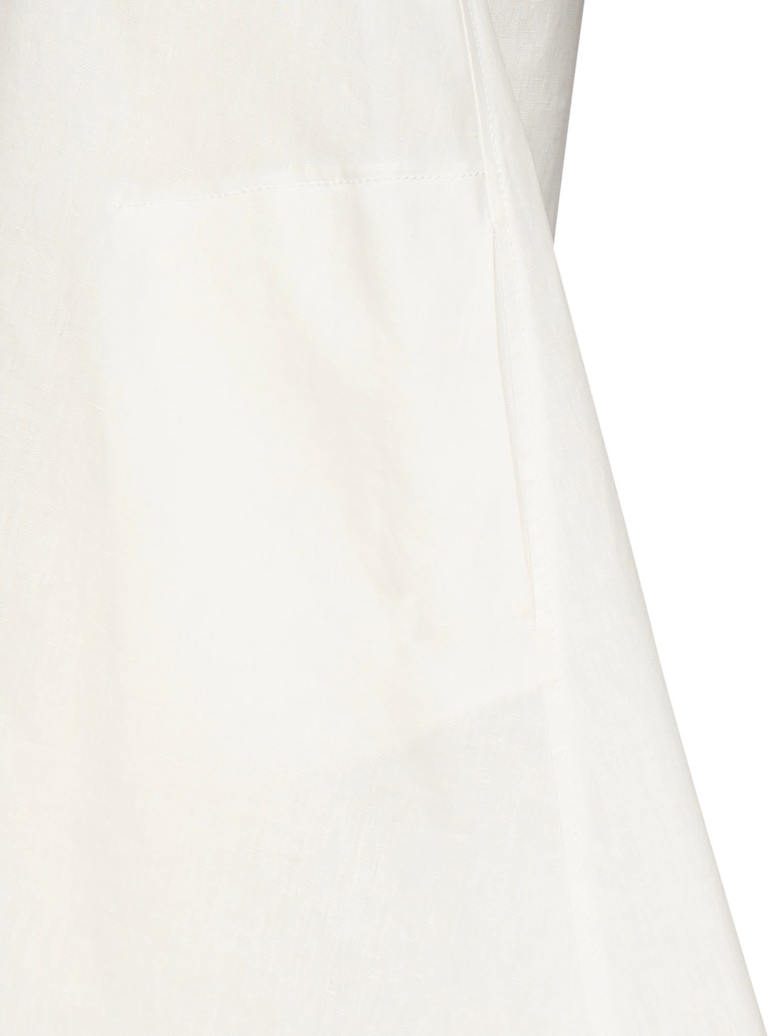 Max Mara Flared Linen Dress Simeone In White