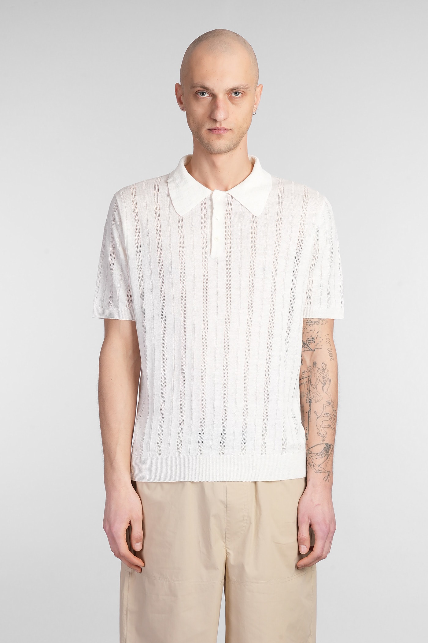 Polo In White Linen
