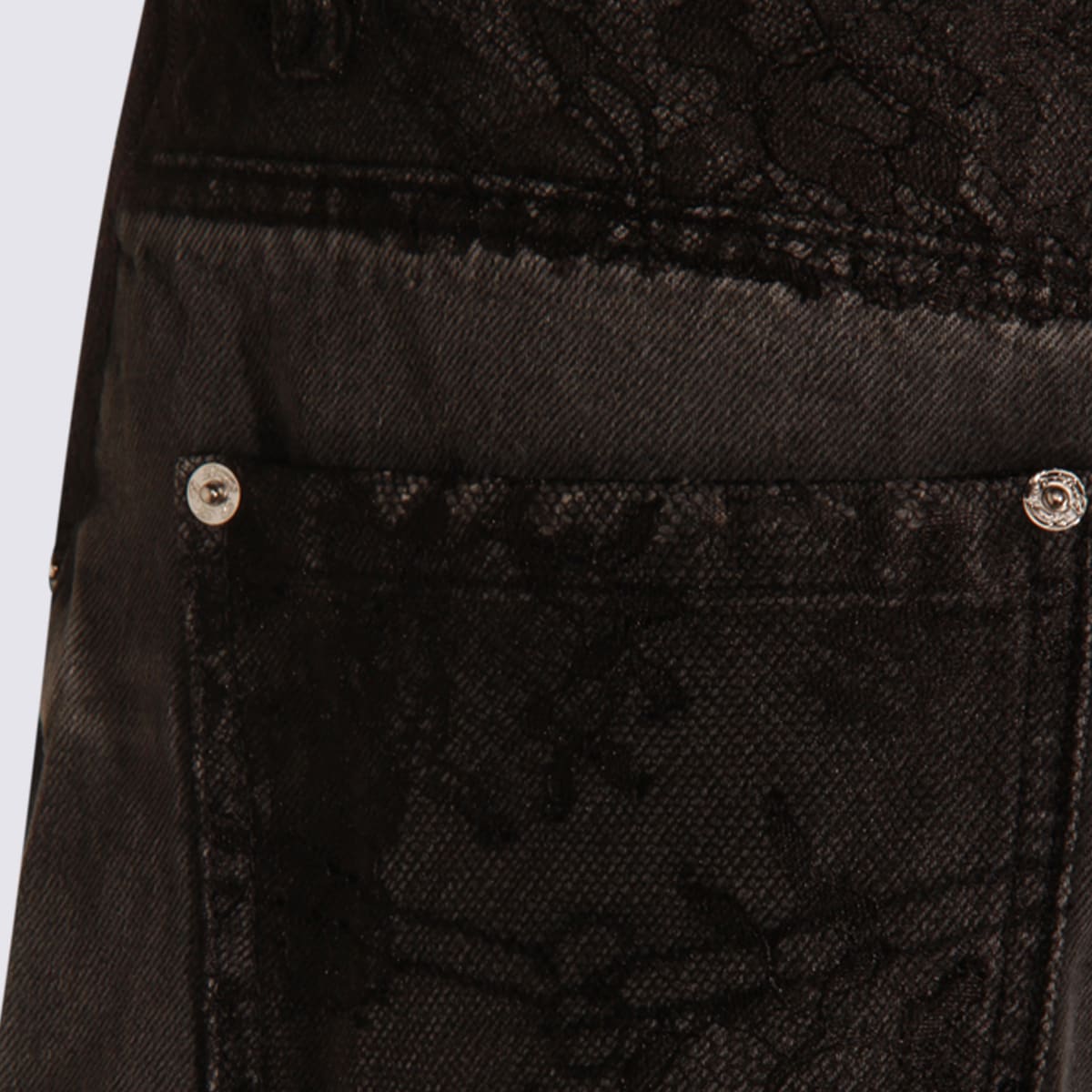 Blumarine Straight Leg Trousers Lace Detailing In Gray