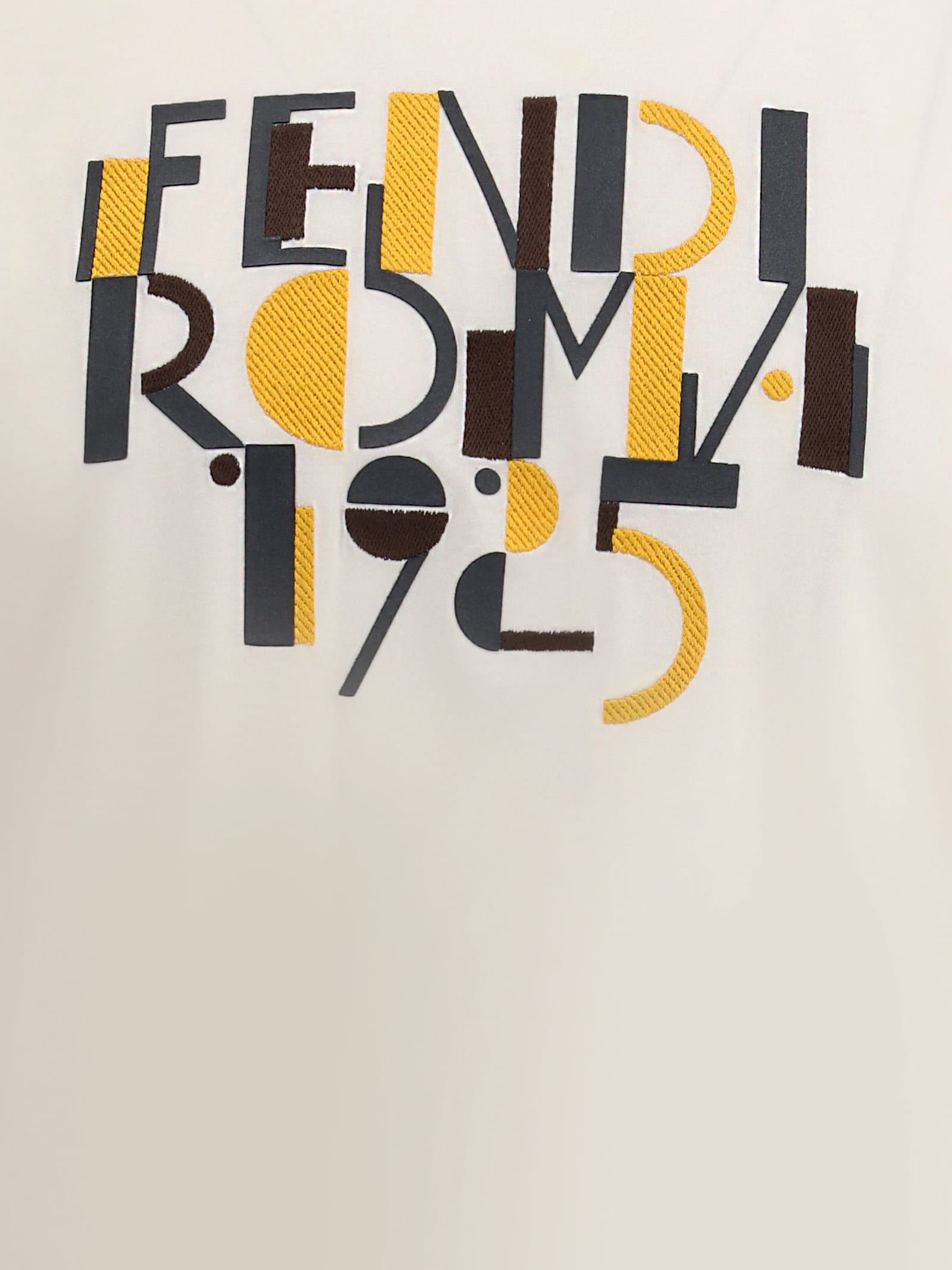 Fendi Roma 1925 Print Cotton T-shirt Clothing In White