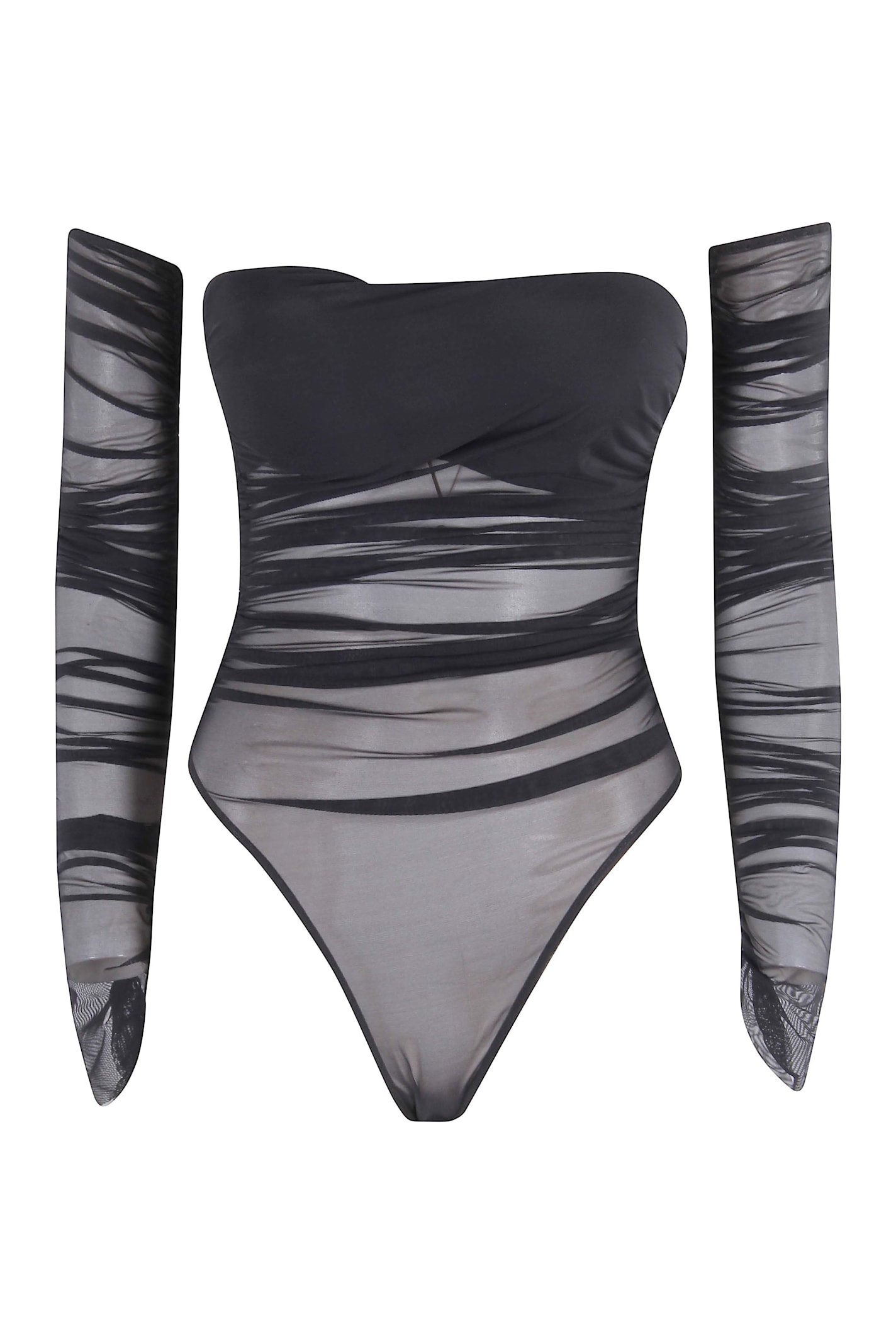 Amazuìn Tube Top Bodysuit In Black