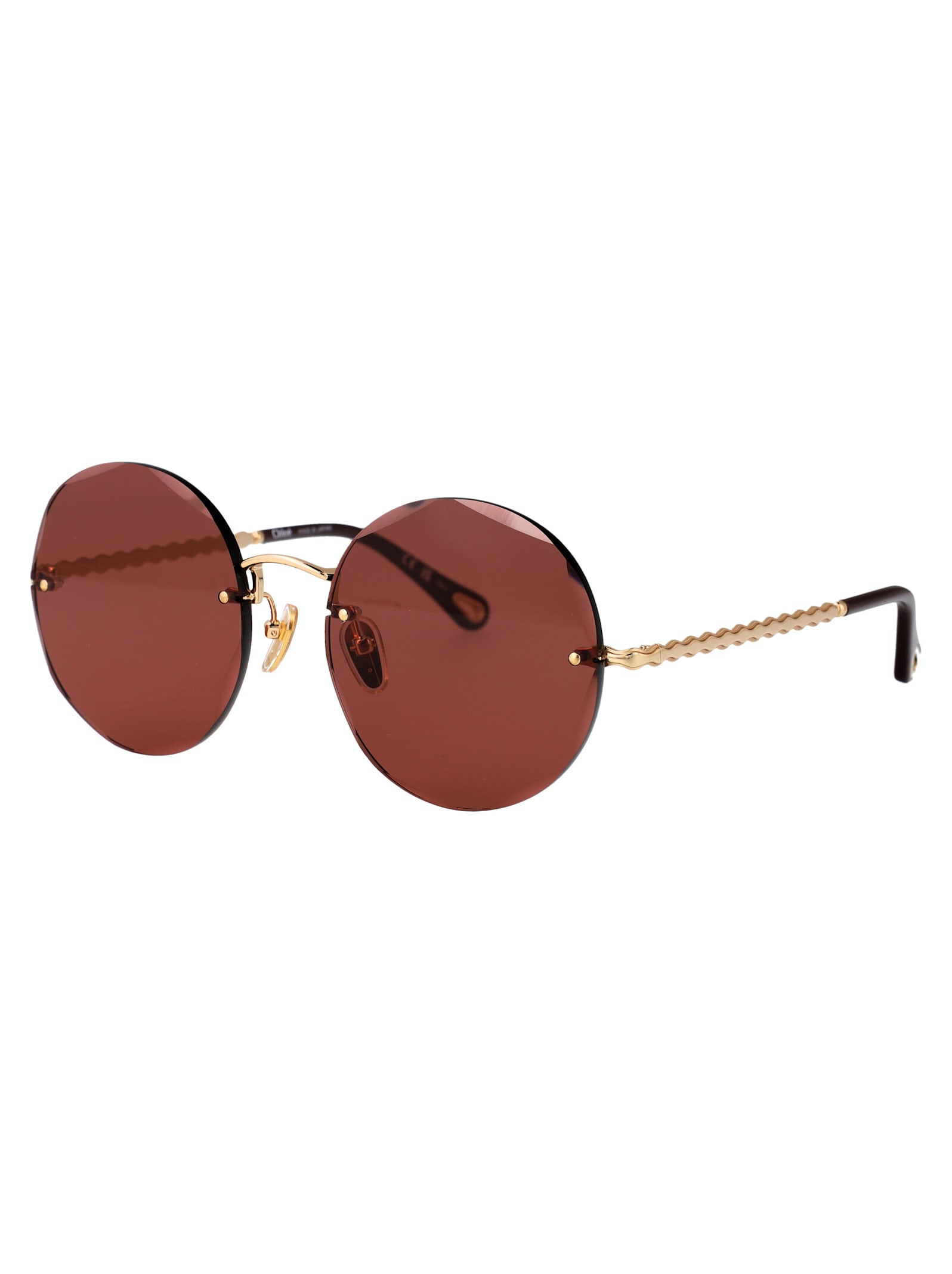 Chloé Ch0254s Sunglasses In Gold-gold-red